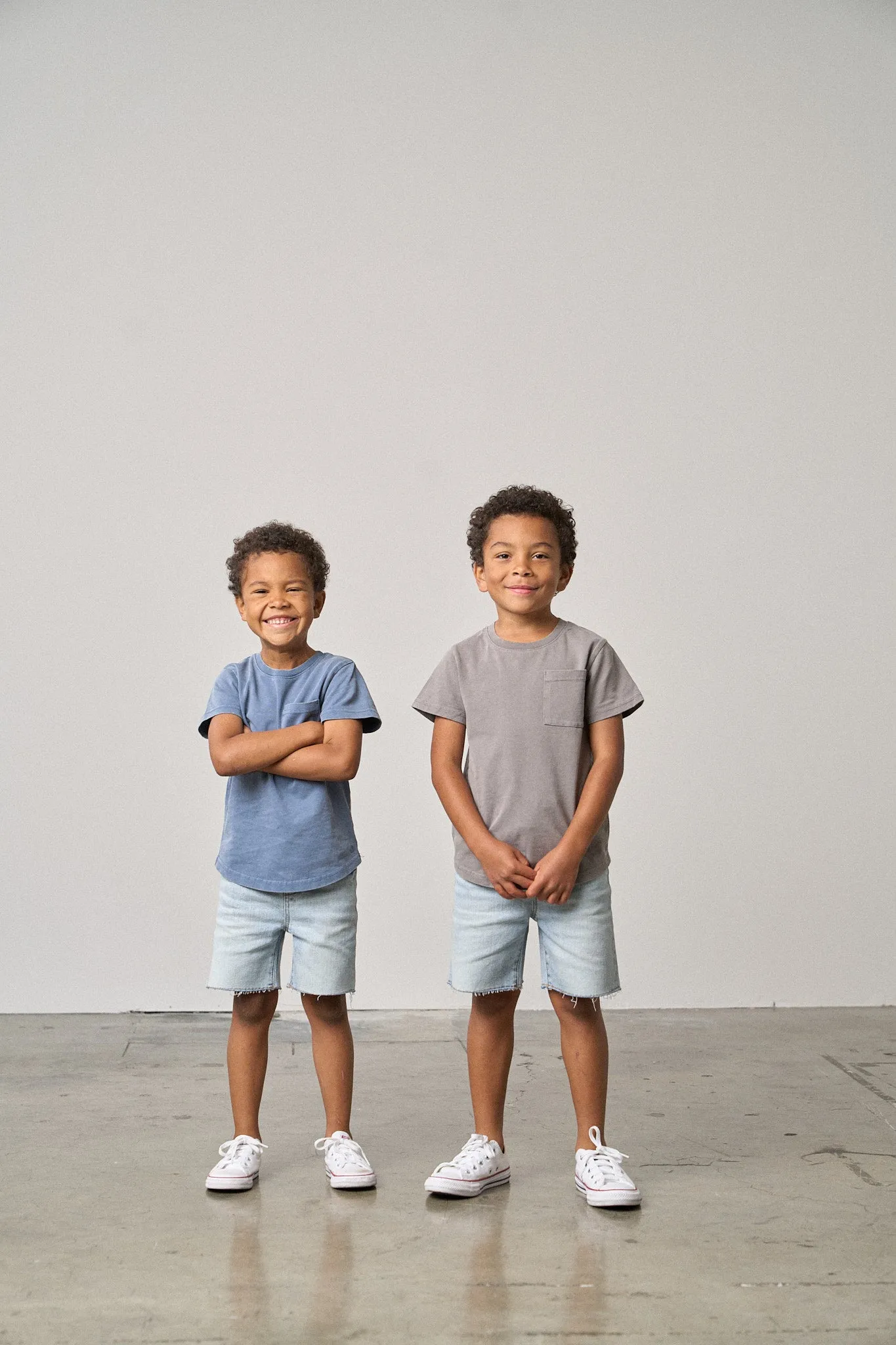 Acid Wash Pocket Tee - Grey,Kids