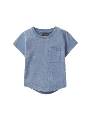 Acid Wash Pocket Tee - Navy,Kids