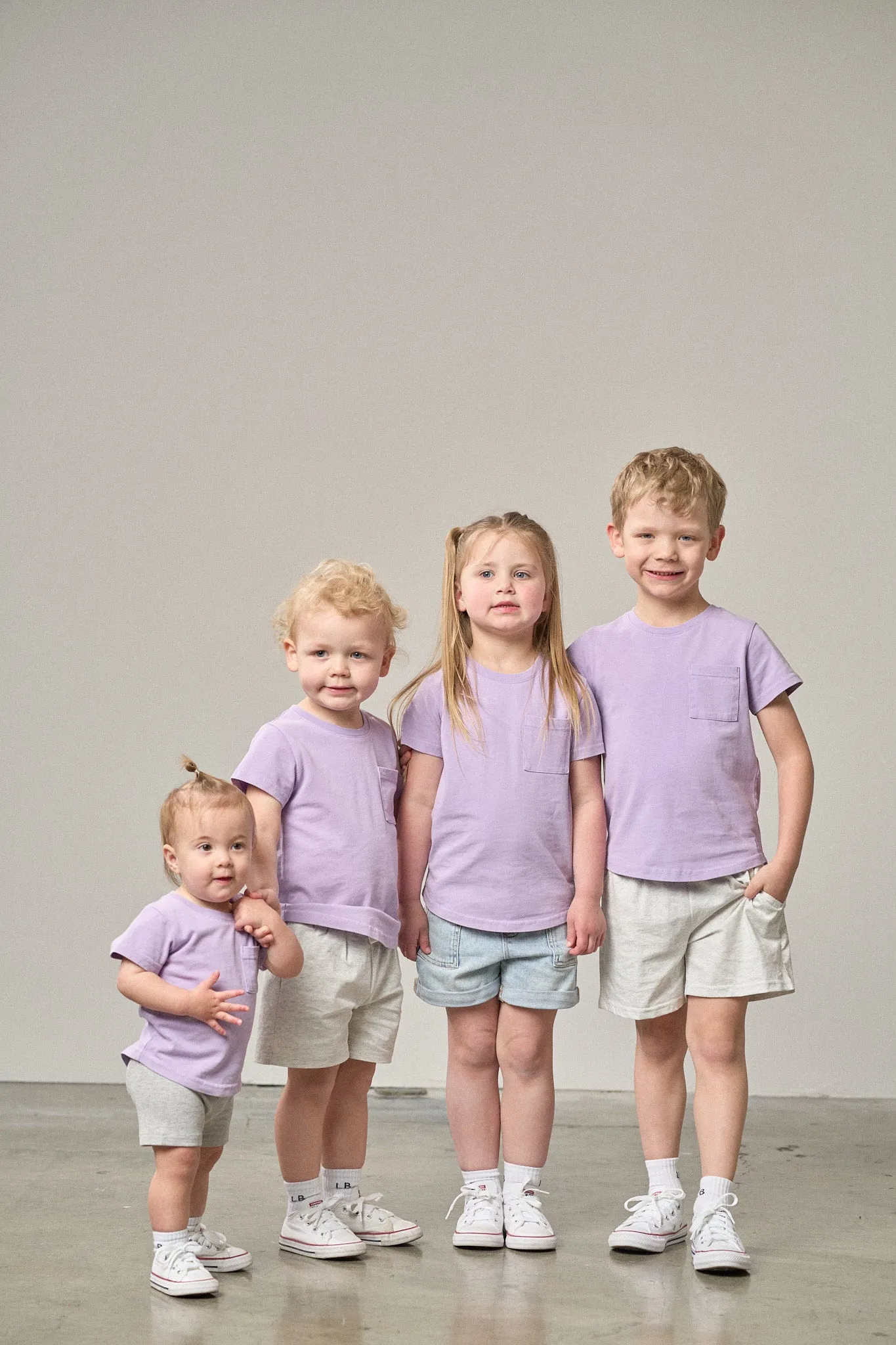 Acid Wash Pocket Tee - Purple,Kids