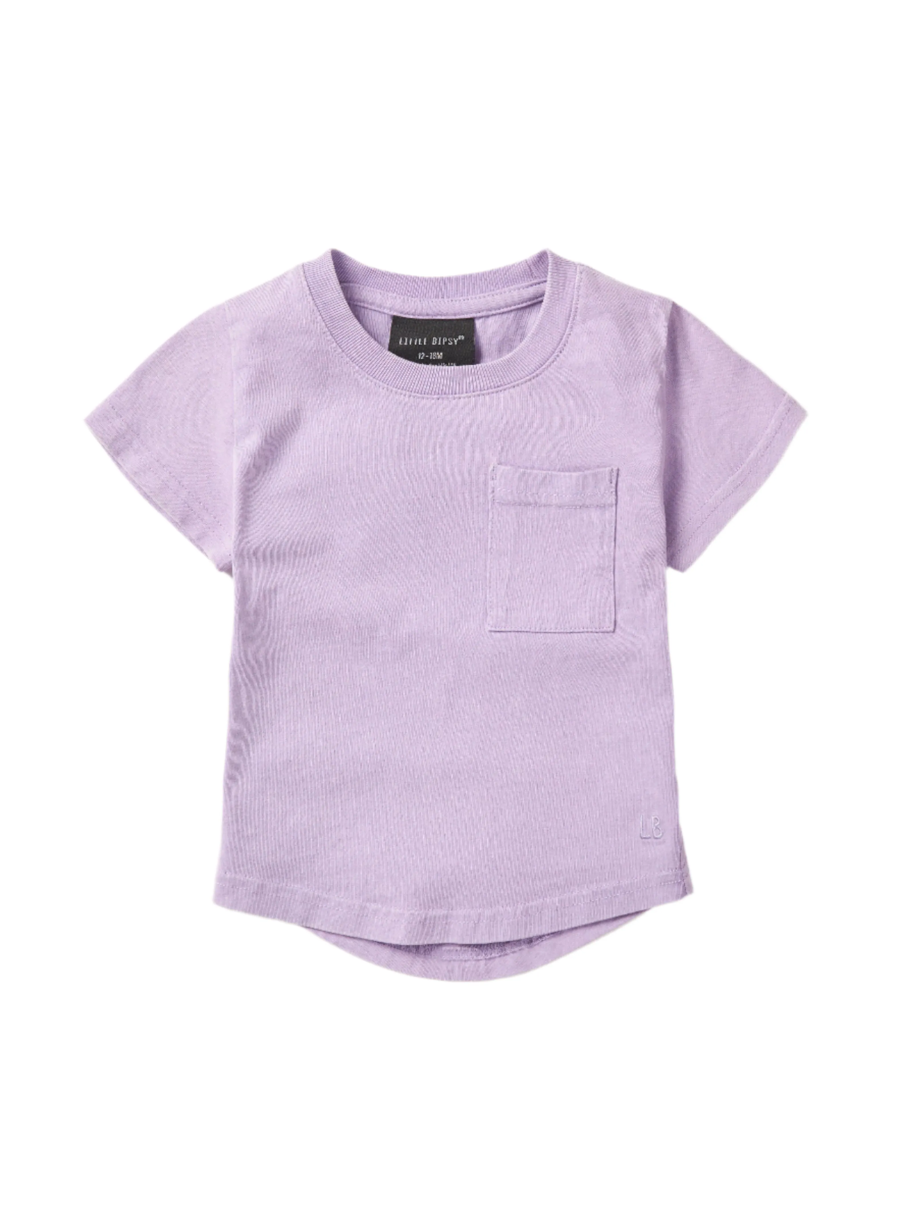 Acid Wash Pocket Tee - Purple,Kids