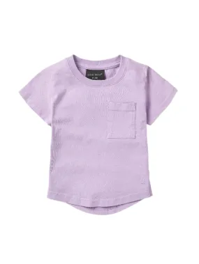 Acid Wash Pocket Tee - Purple,Kids