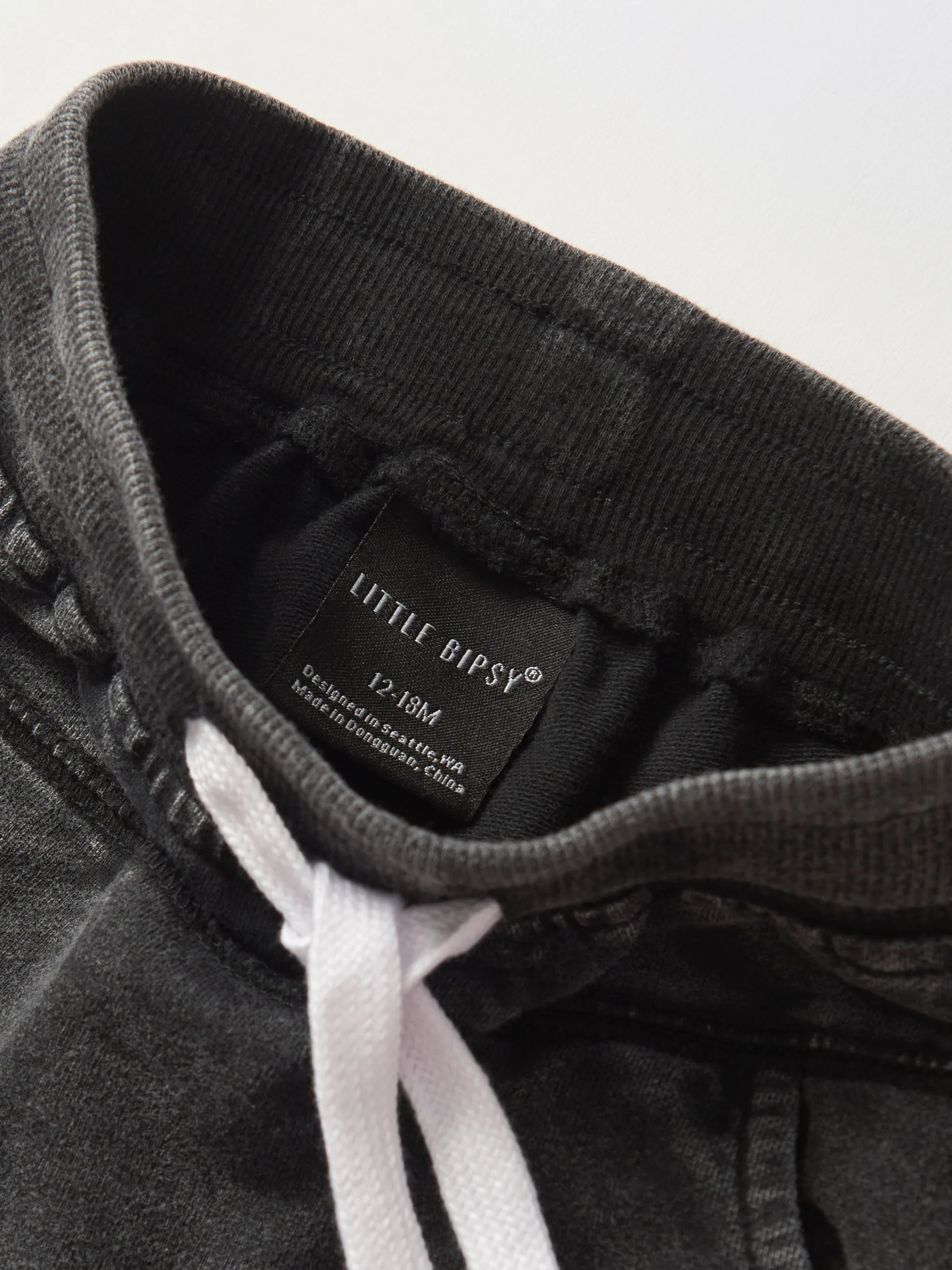 Acid Wash Raw Edge Harem Short - Black,Kids