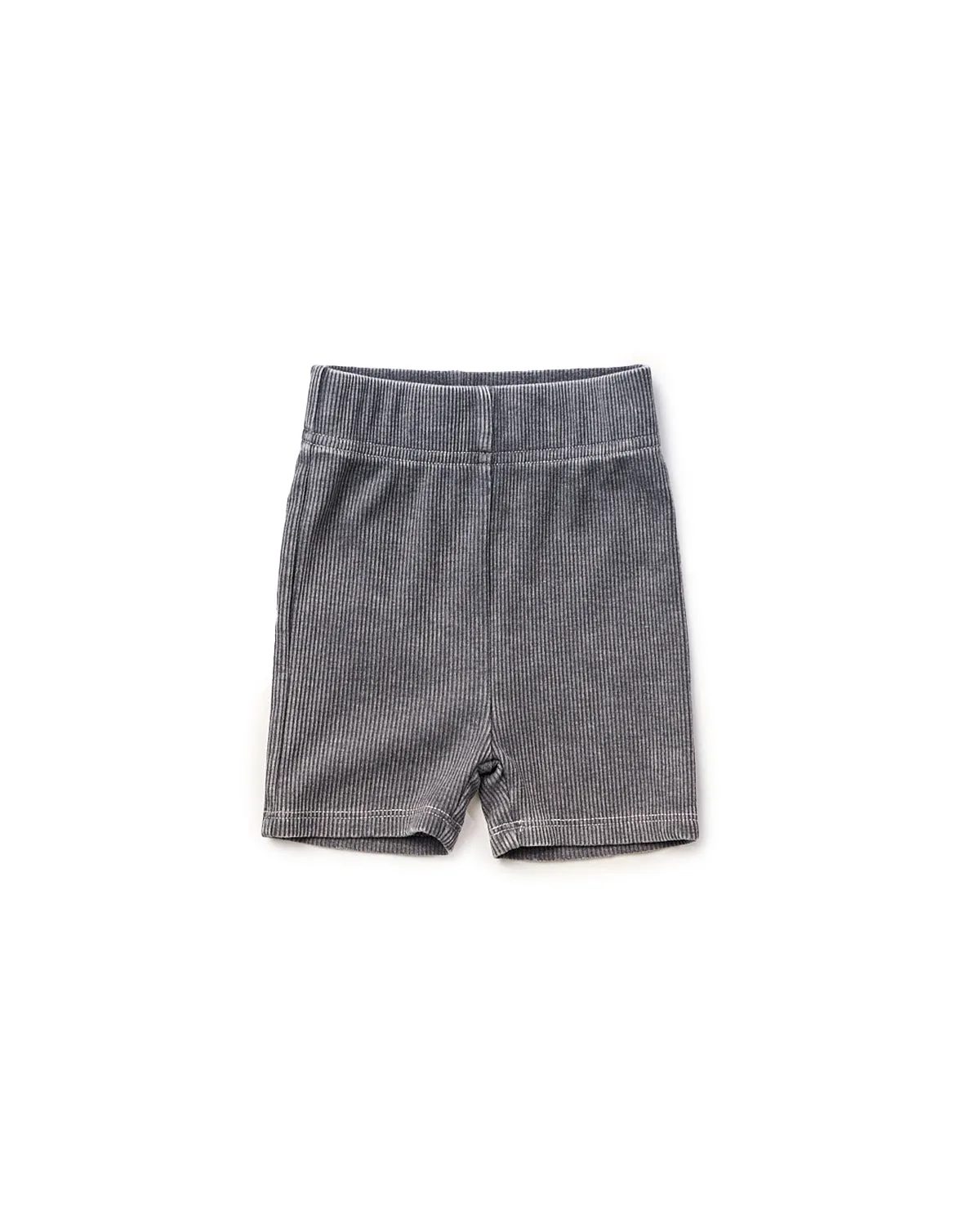 Acid Wash Ribbed Short - Black,Kids