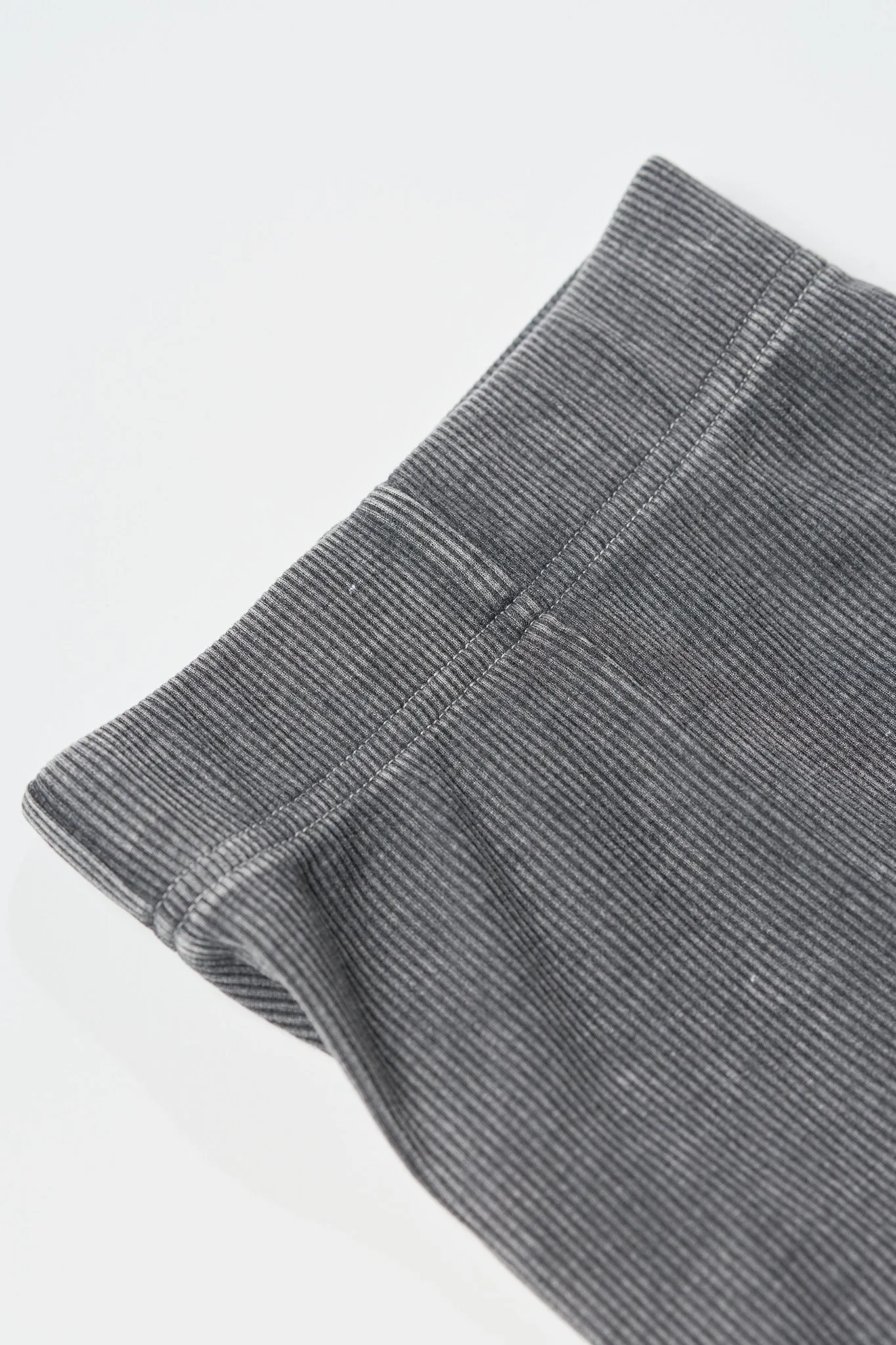Acid Wash Ribbed Short - Black,Kids