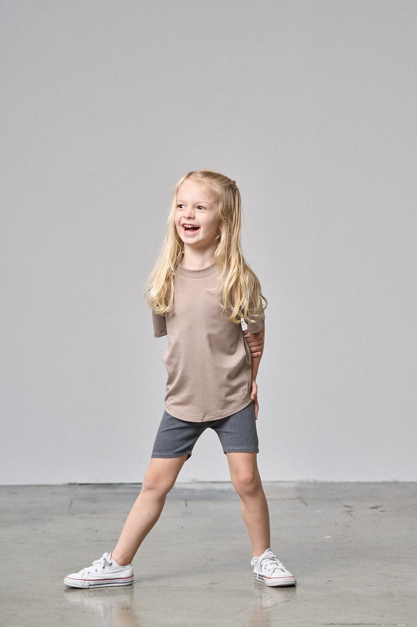 Acid Wash Ribbed Short - Black,Kids