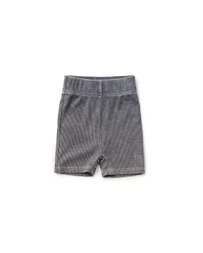 Acid Wash Ribbed Short - Black,Kids