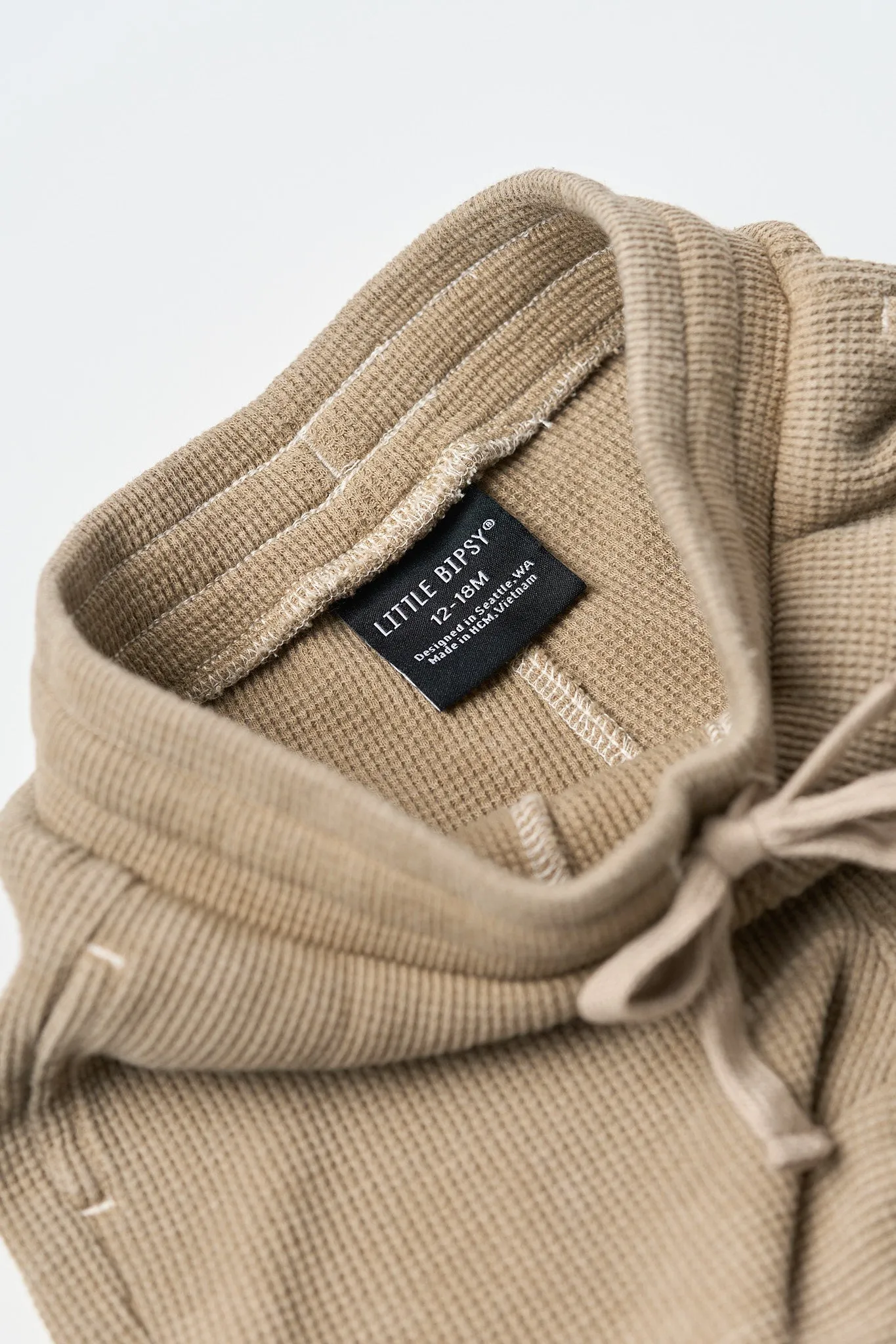 Acid Wash Waffle Short - Mushroom,Kids