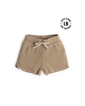 Acid Wash Waffle Short - Mushroom,Kids