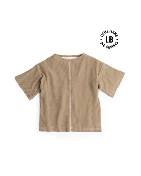 Acid Wash Waffle Tee - Mushroom,Kids
