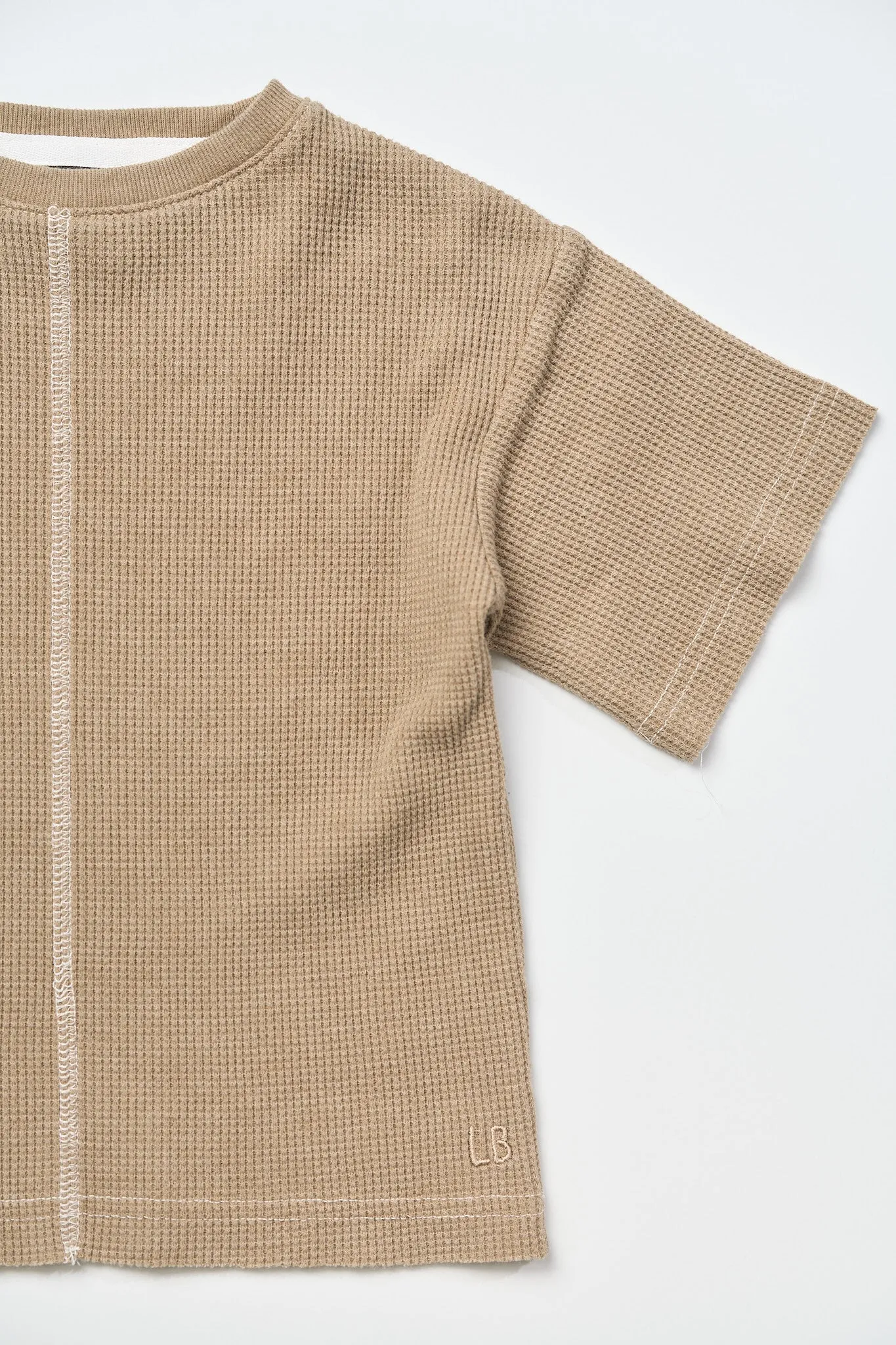Acid Wash Waffle Tee - Mushroom,Kids
