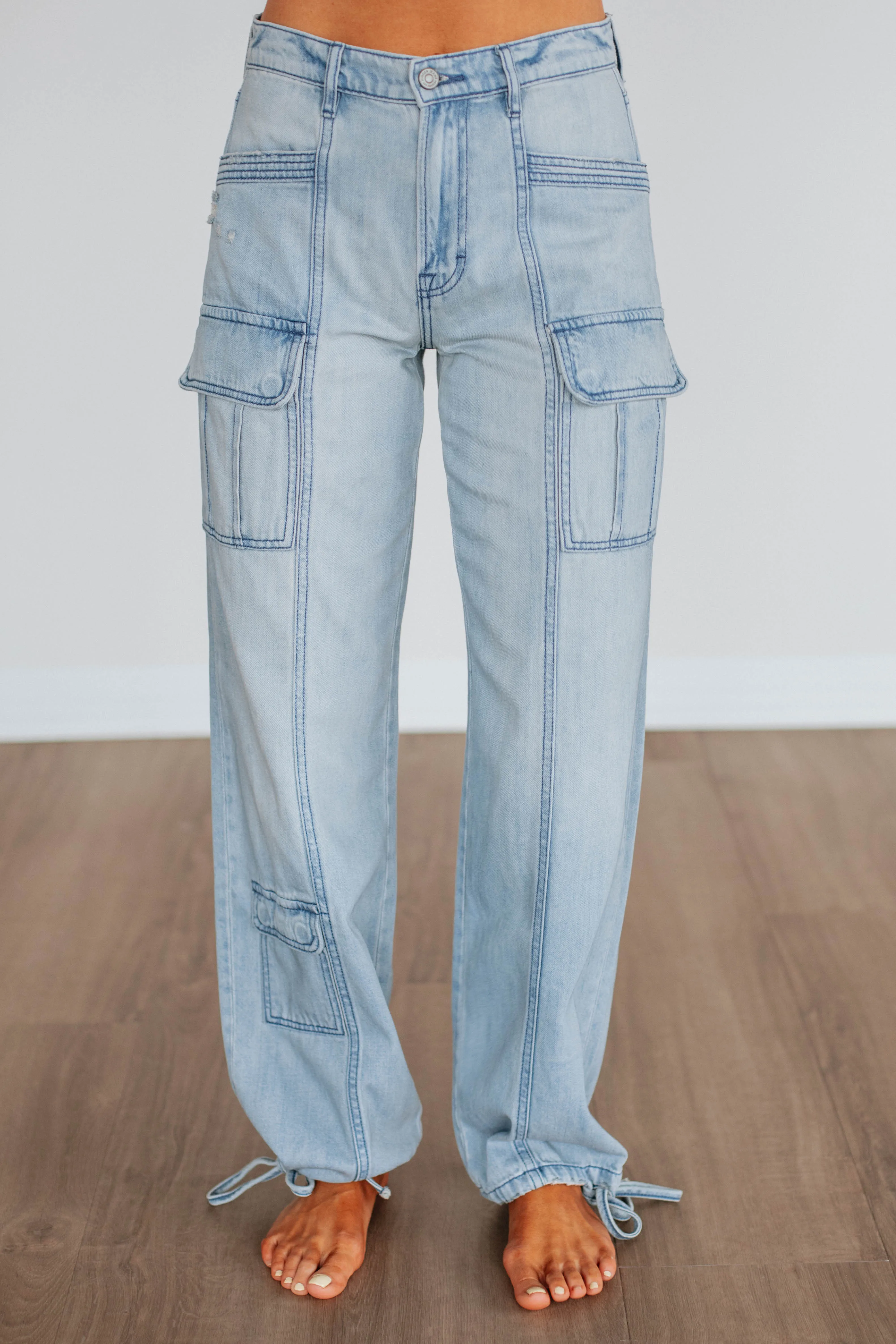 Alyx Hidden Cargo Jeans - Light Wash,Jeans Women