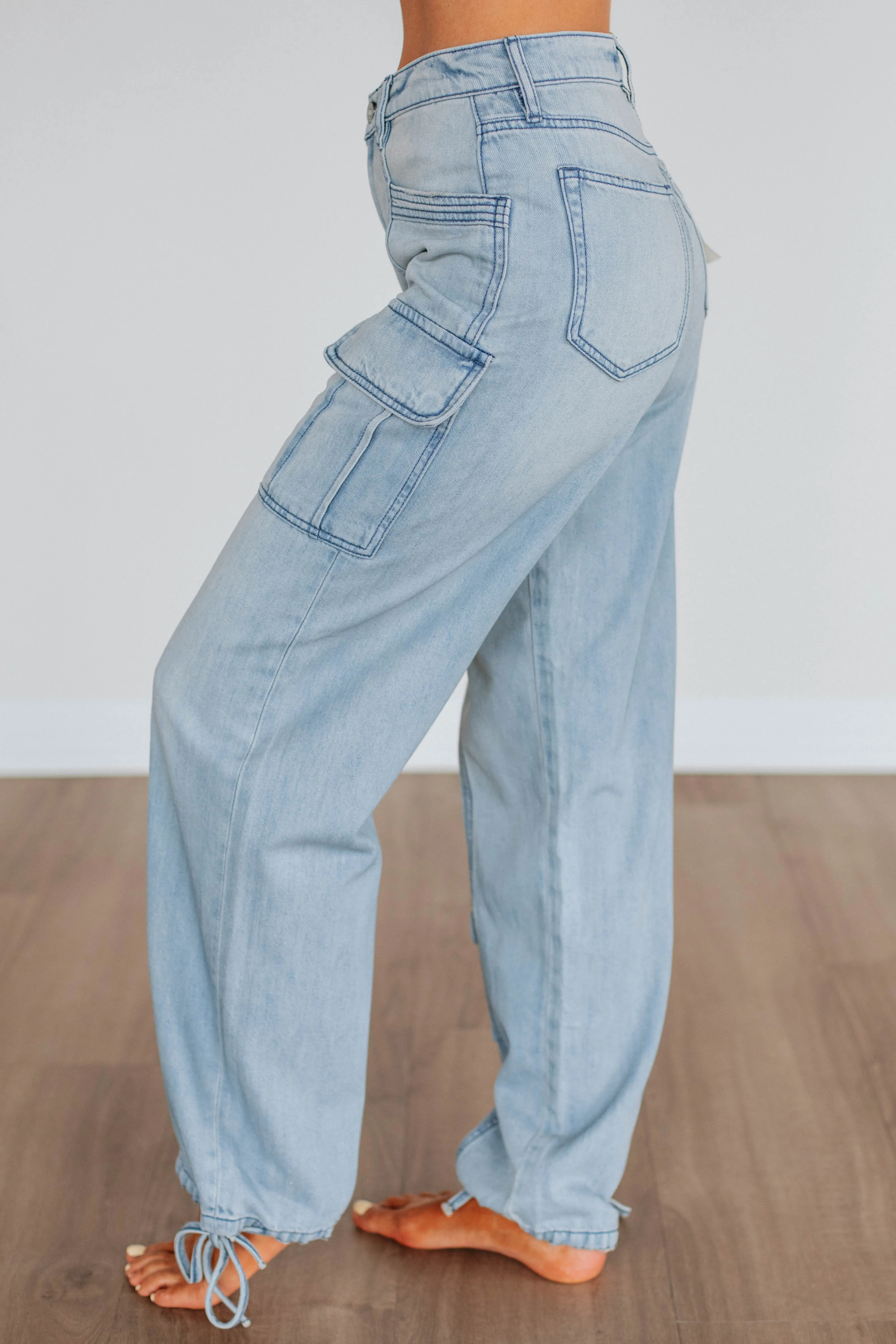 Alyx Hidden Cargo Jeans - Light Wash,Jeans Women