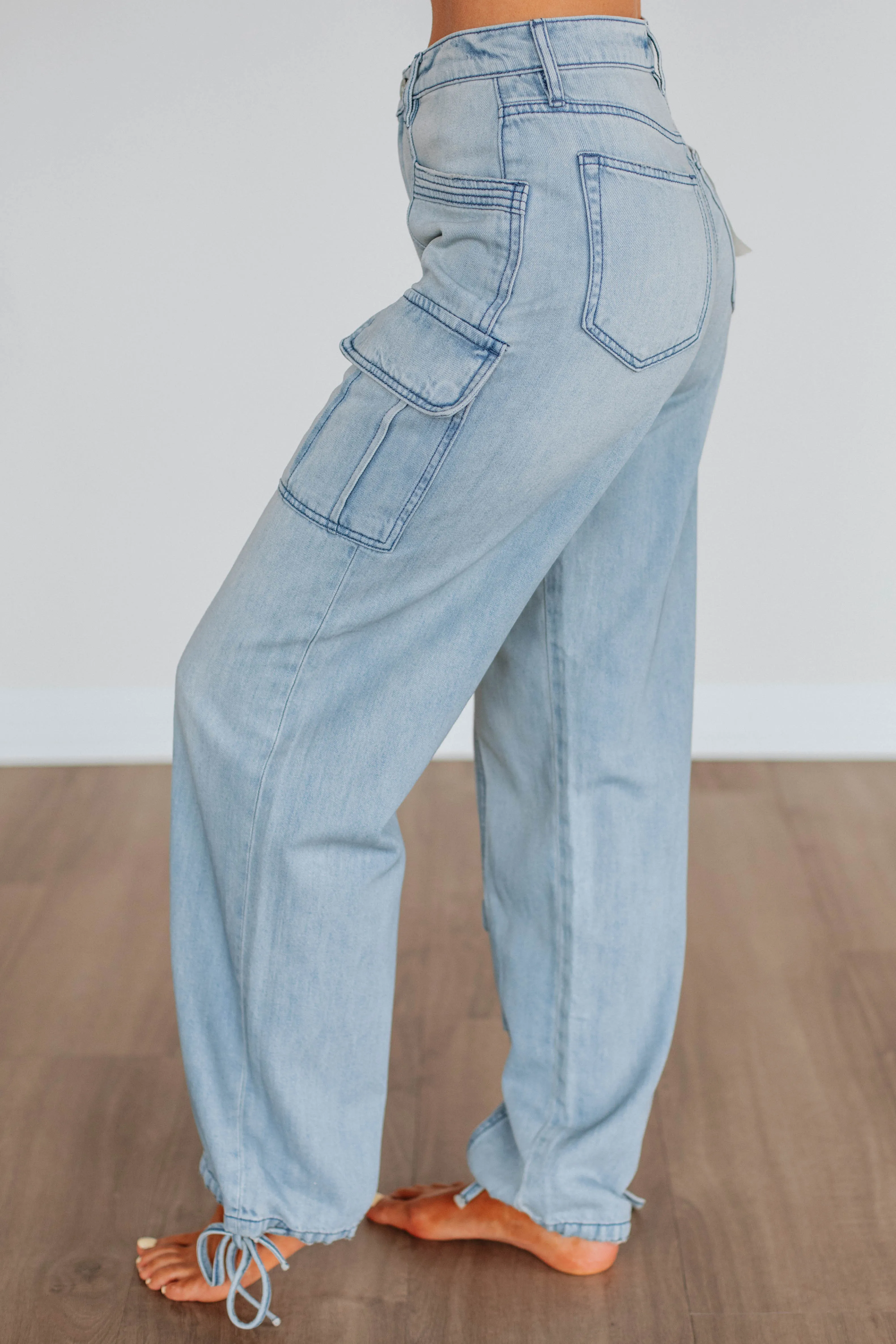 Alyx Hidden Cargo Jeans - Light Wash,Jeans Women