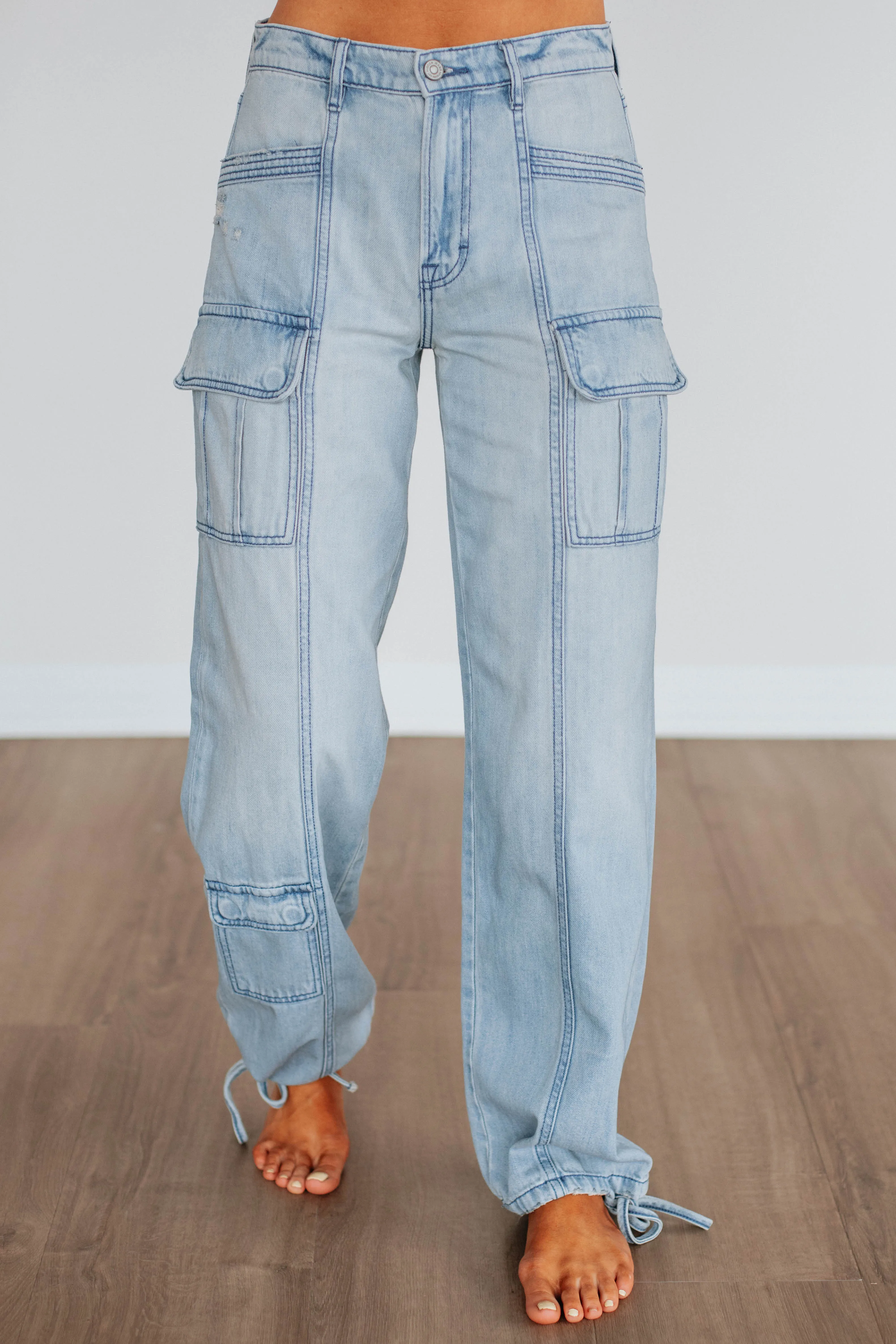 Alyx Hidden Cargo Jeans - Light Wash,Jeans Women