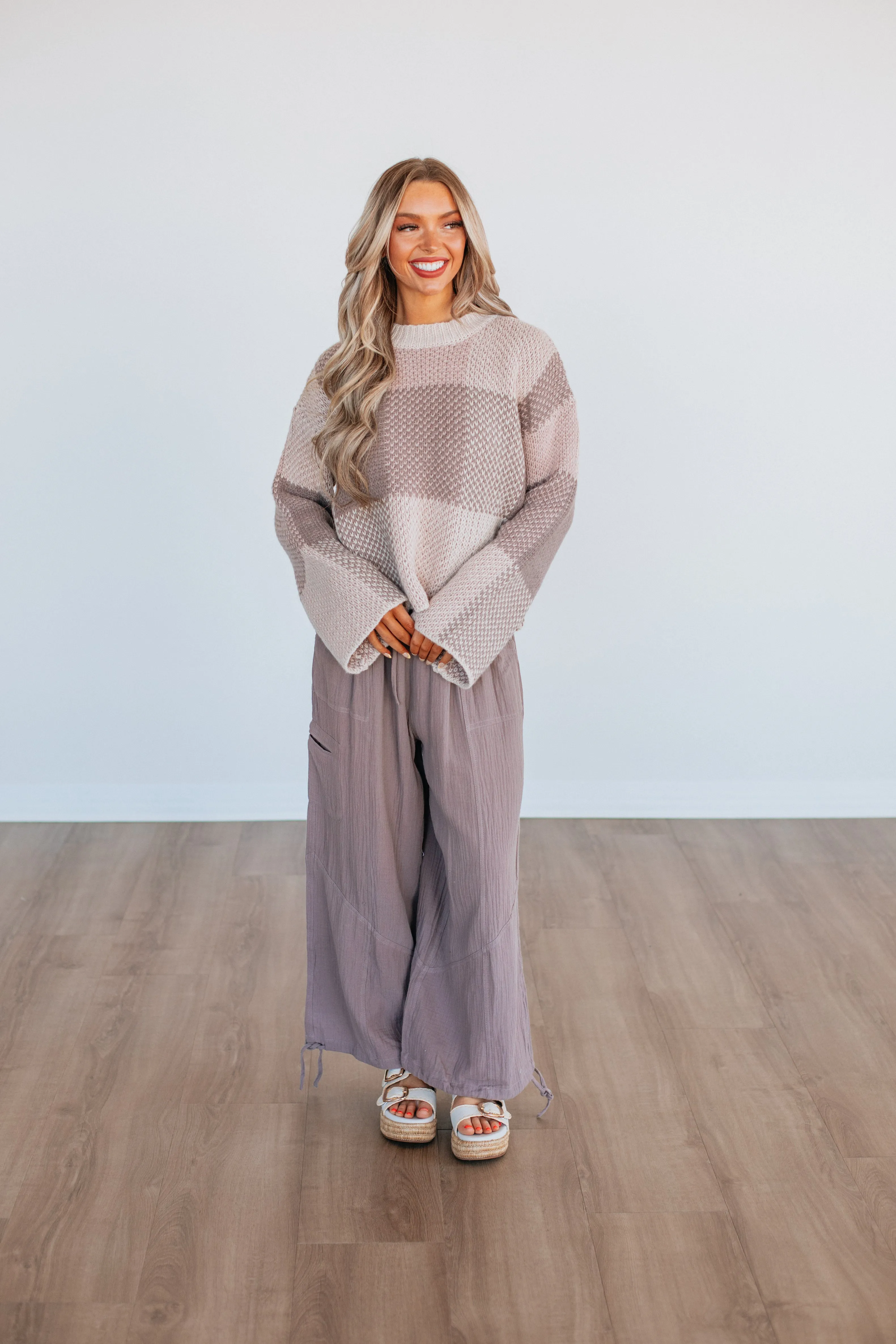 Amabel Checkered Sweater,Women Sweater