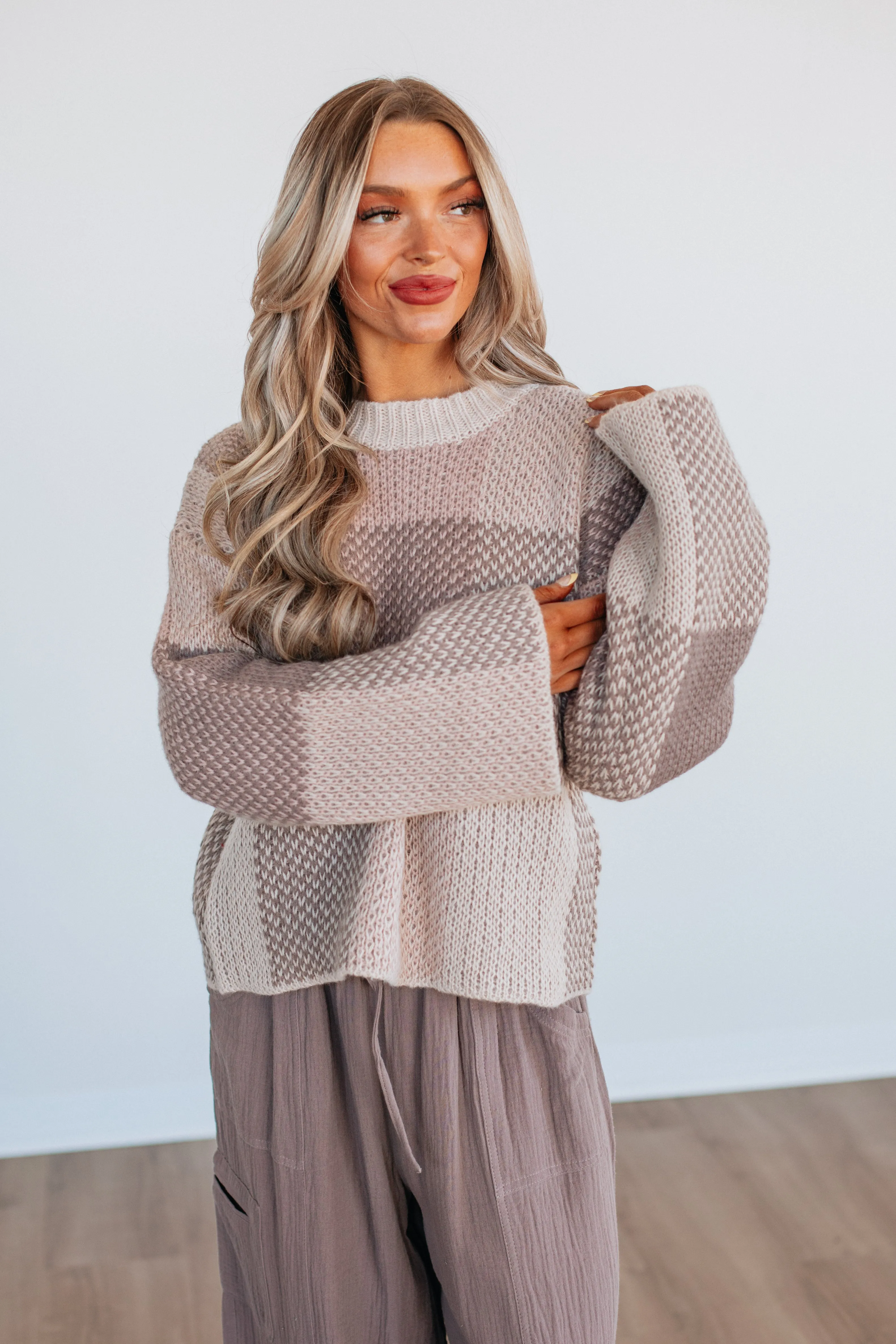 Amabel Checkered Sweater,Women Sweater