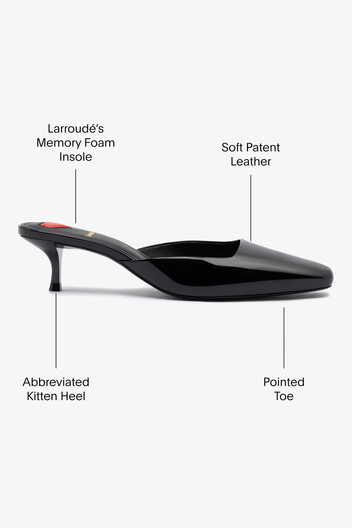 Amal Mule In Black Patent Leather,Women Heel
