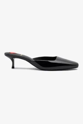 Amal Mule In Black Patent Leather,Women Heel