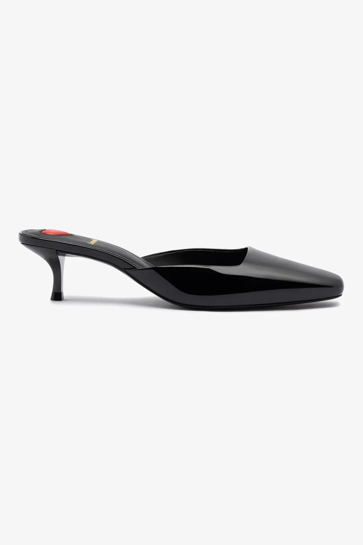 Amal Mule In Black Patent Leather,Women Heel