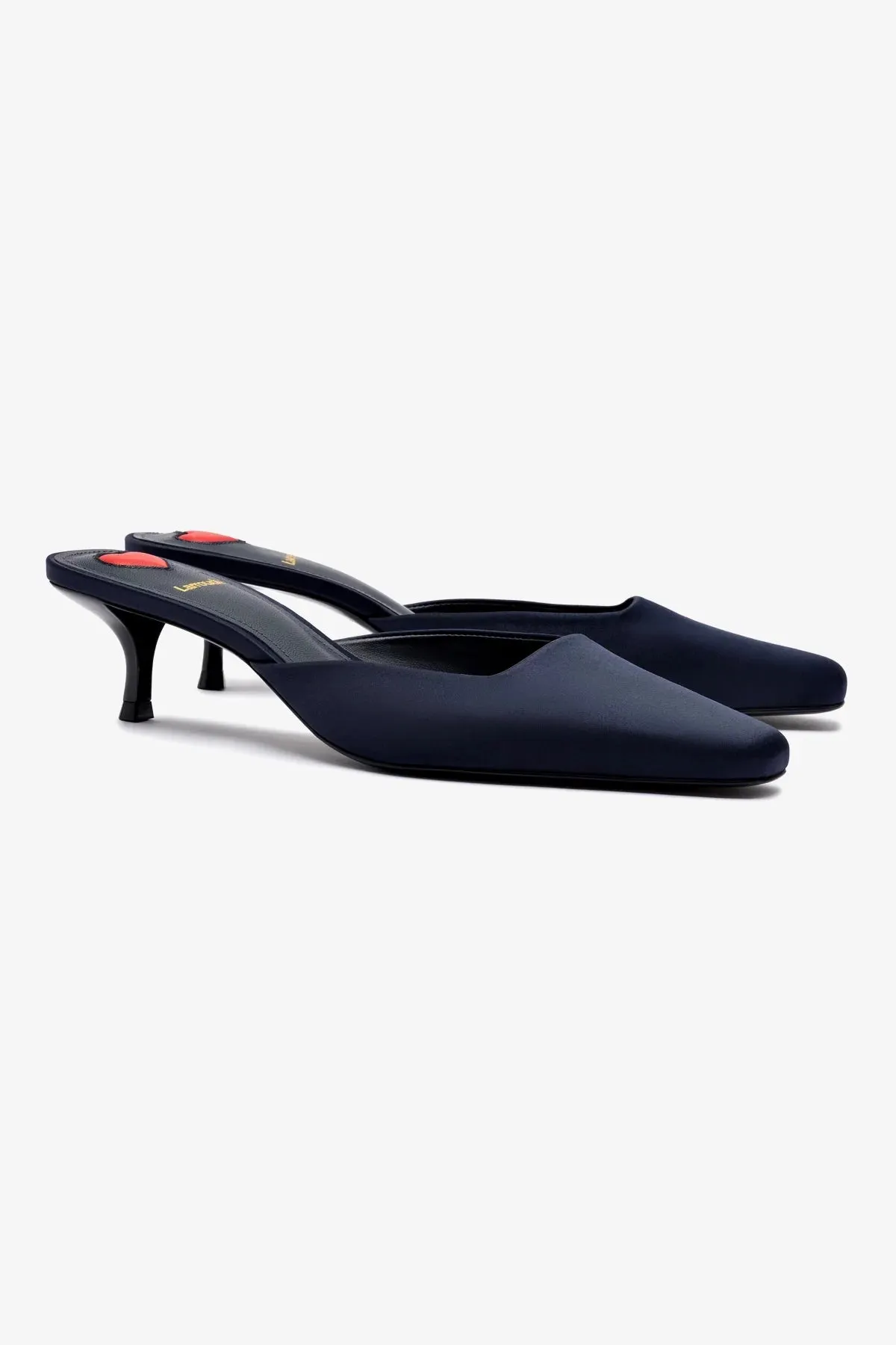 Amal Mule In Ocean Satin,Women Heel