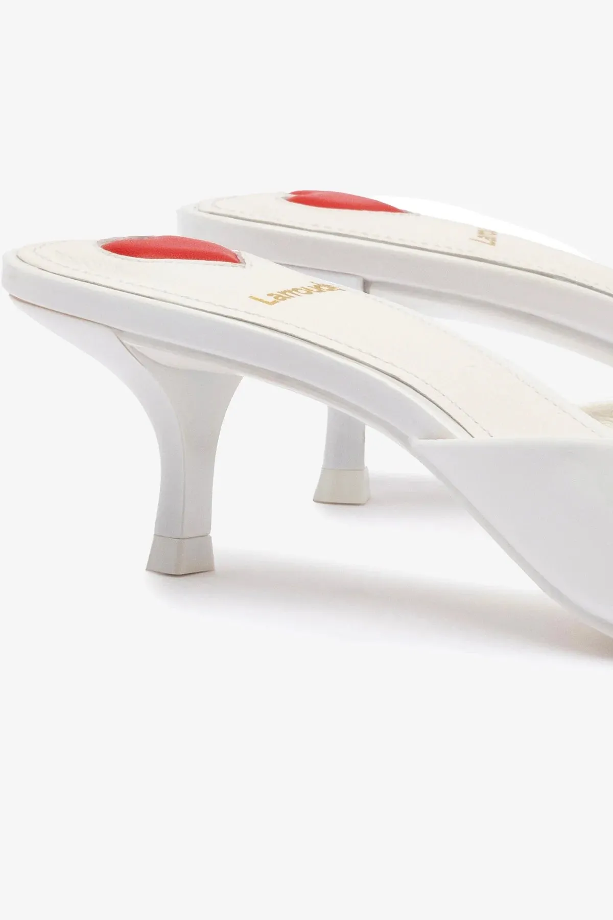 Amal Mule In White Patent Leather,Women Heel