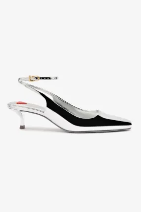 Amal Pump In Silver Specchio,Women Heel