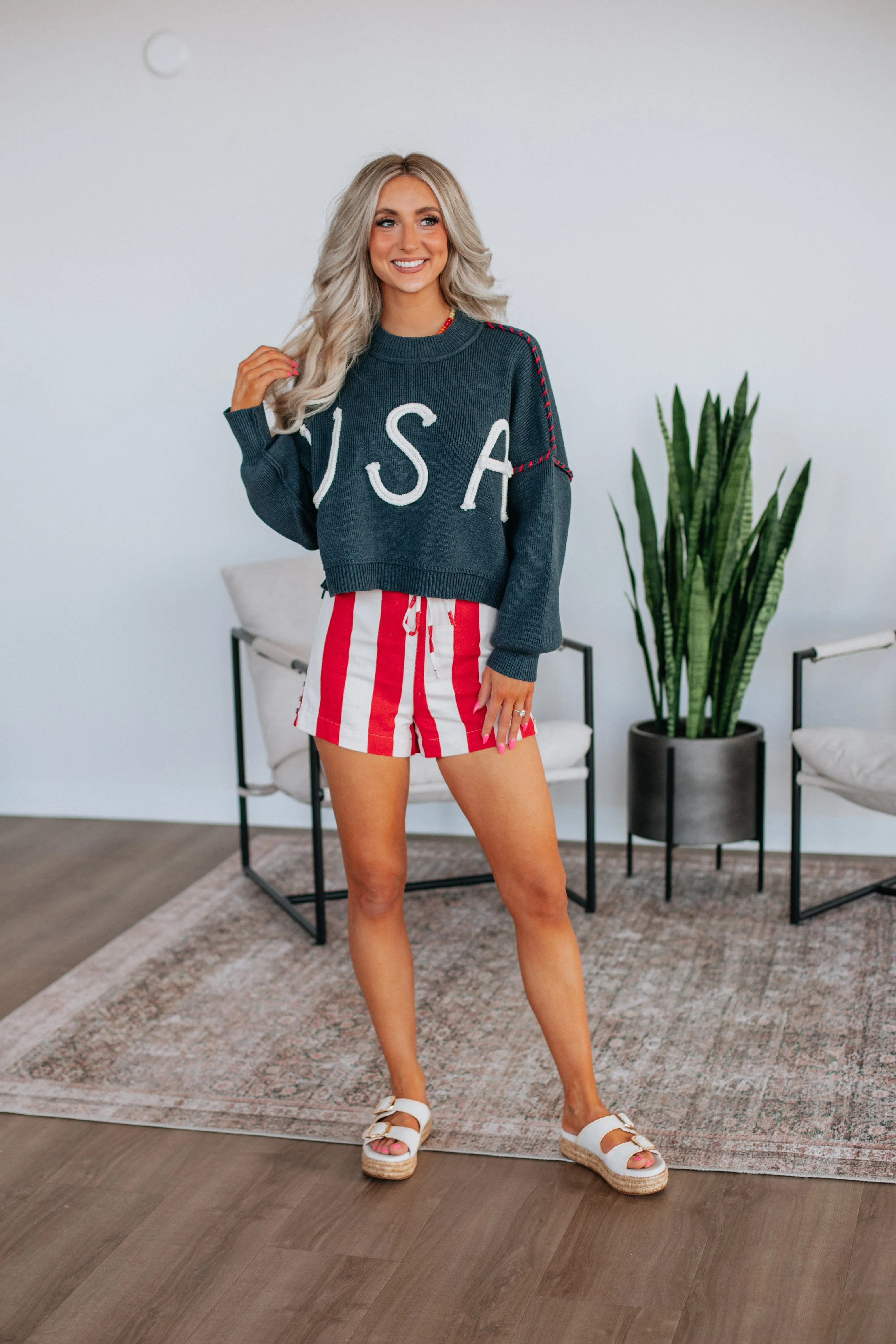 Americana Sweater - Navy,Women Sweater