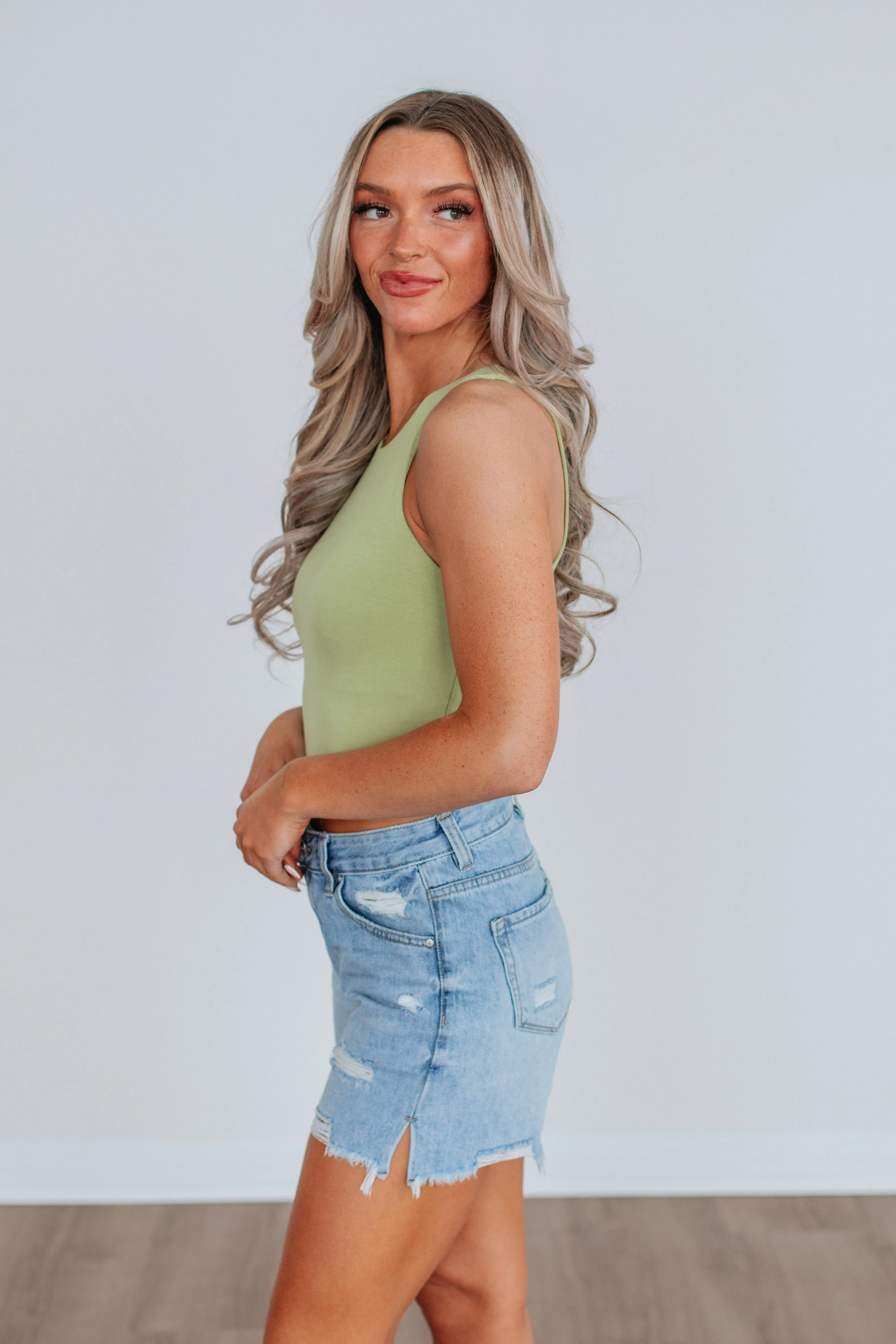 Angelina Basic Tank - Avocado,Women Tank