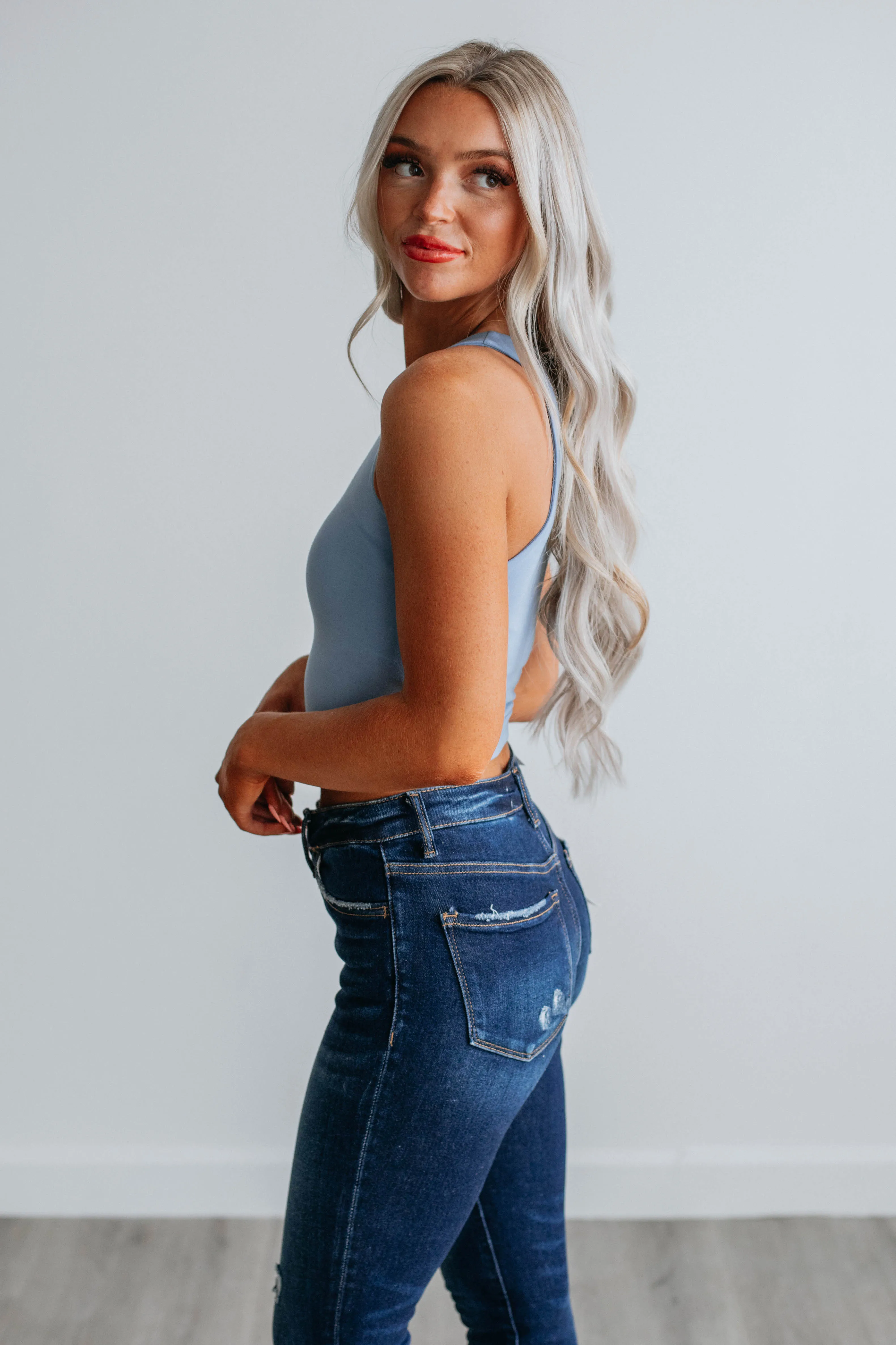 Angelina Basic Tank - Powder Blue,Women Tank