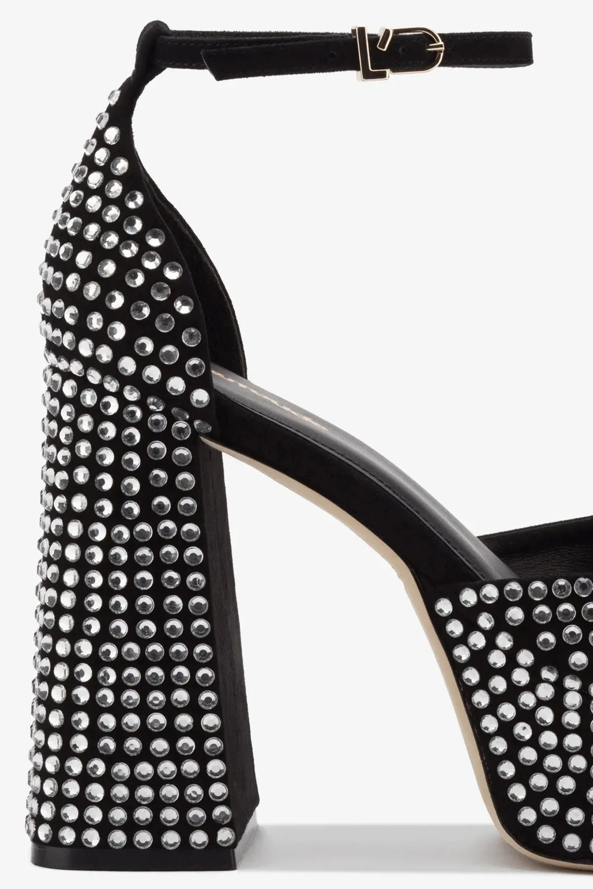 Ari Crystal Pump In Black Suede,Women Heel
