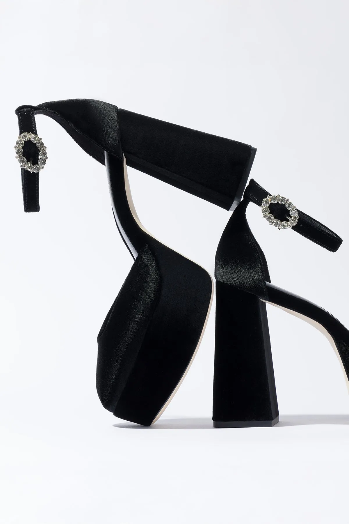 Ari Pump In Black Velvet,Women Heel