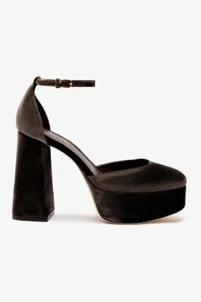 Ari Pump In Expresso Velvet,Women Heel