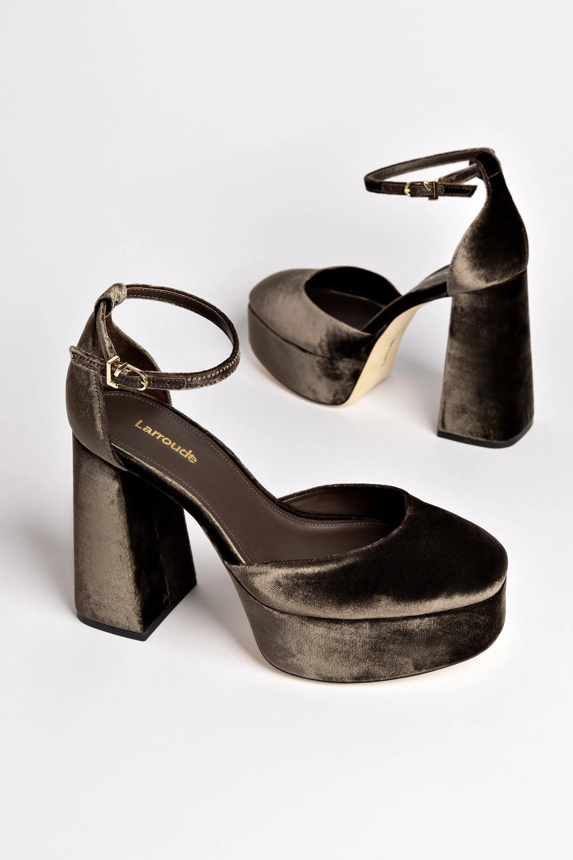 Ari Pump In Expresso Velvet,Women Heel