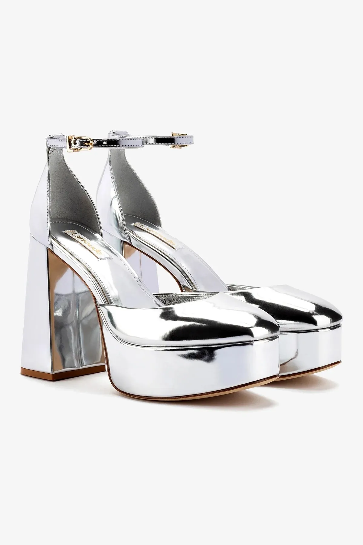 Ari Pump In Silver Specchio,Women Heel