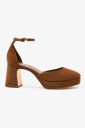 Ari Verona Low Pump In Burnt Umber Suede,Women Heel