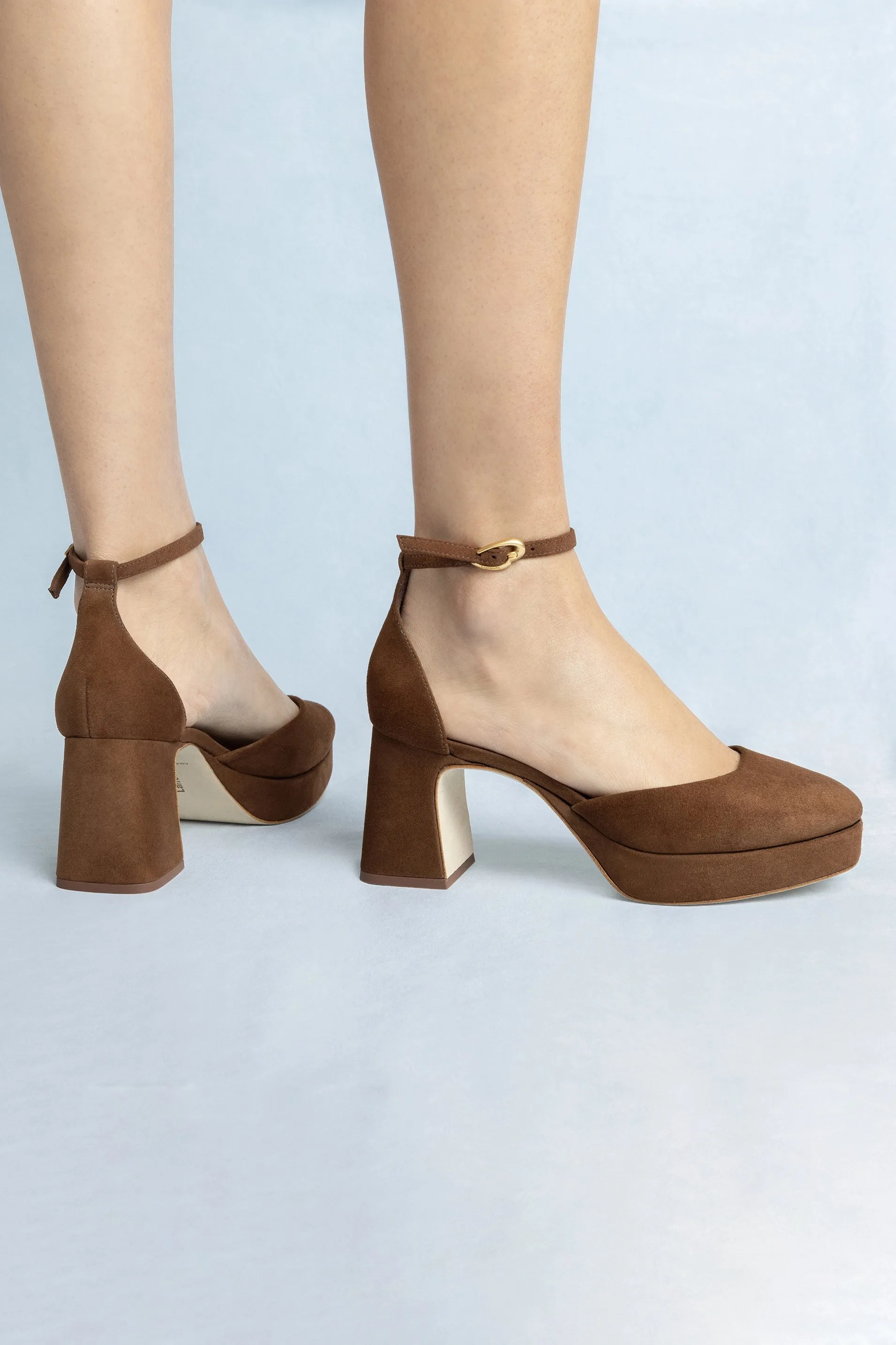 Ari Verona Low Pump In Burnt Umber Suede,Women Heel