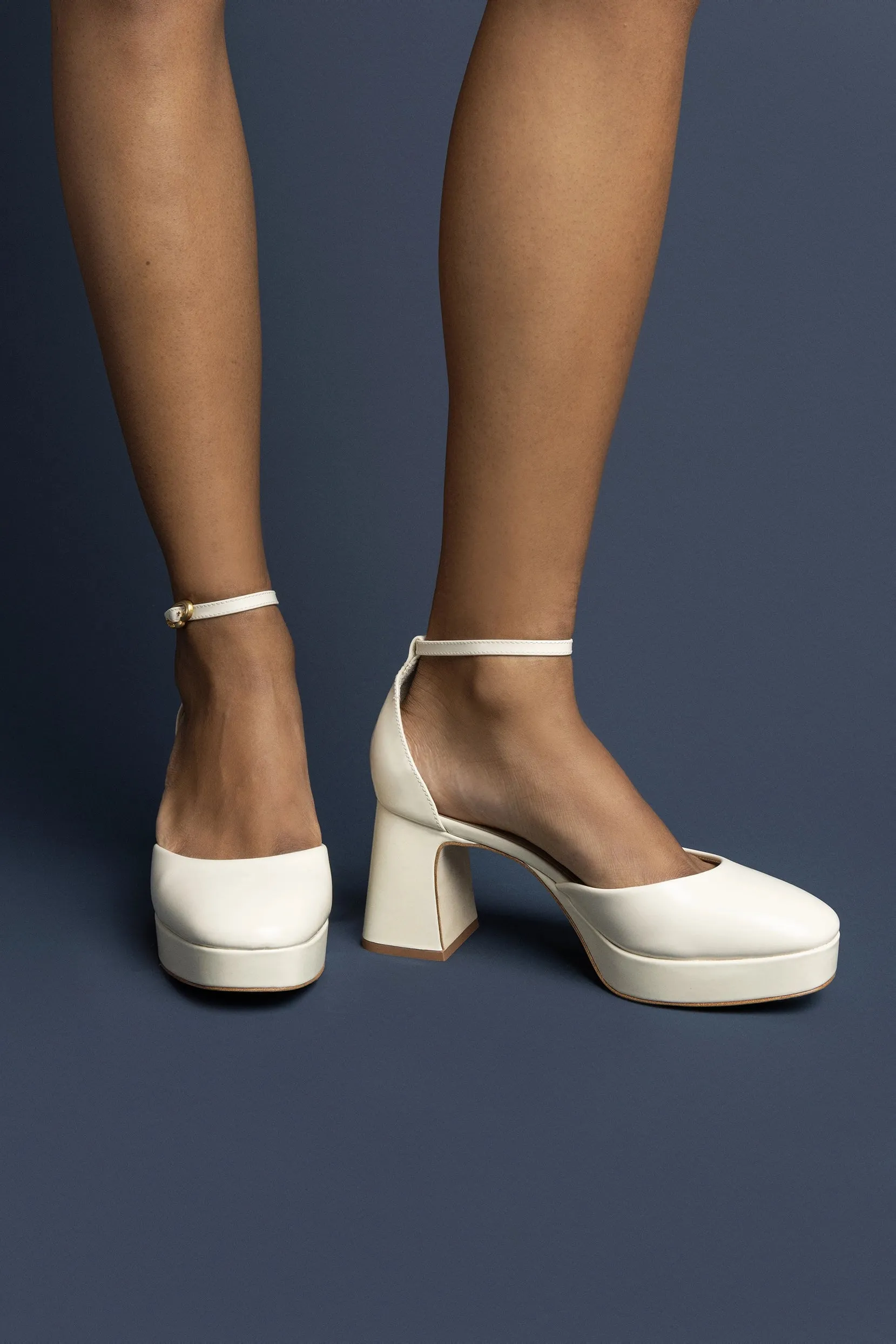 Ari Verona Low Pump In Ivory Box Leather,Women Heel