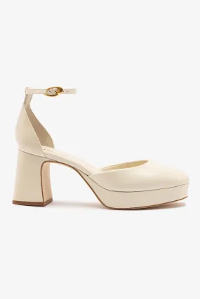 Ari Verona Low Pump In Ivory Box Leather,Women Heel