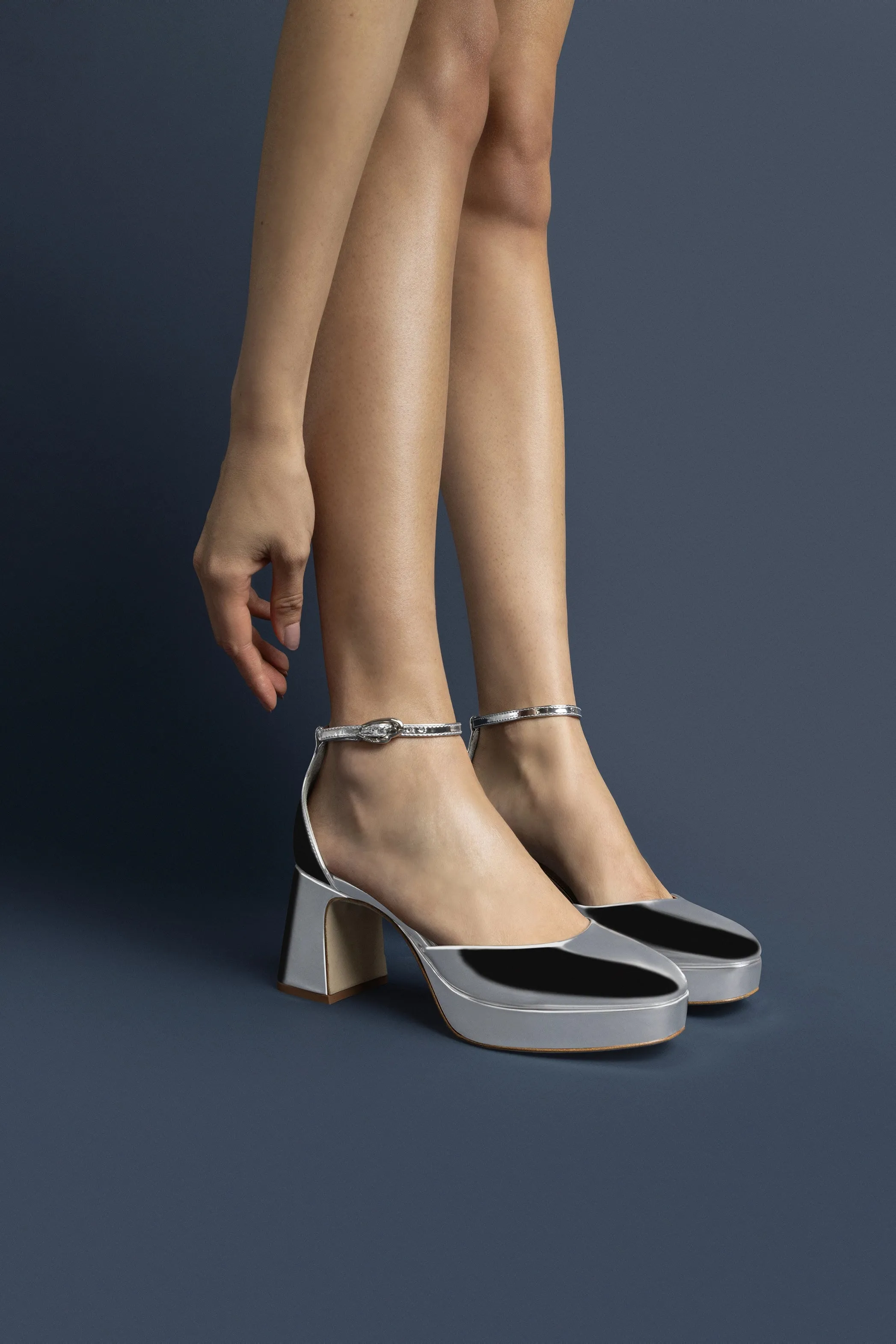 Ari Verona Low Pump In Silver Specchio,Women Heel