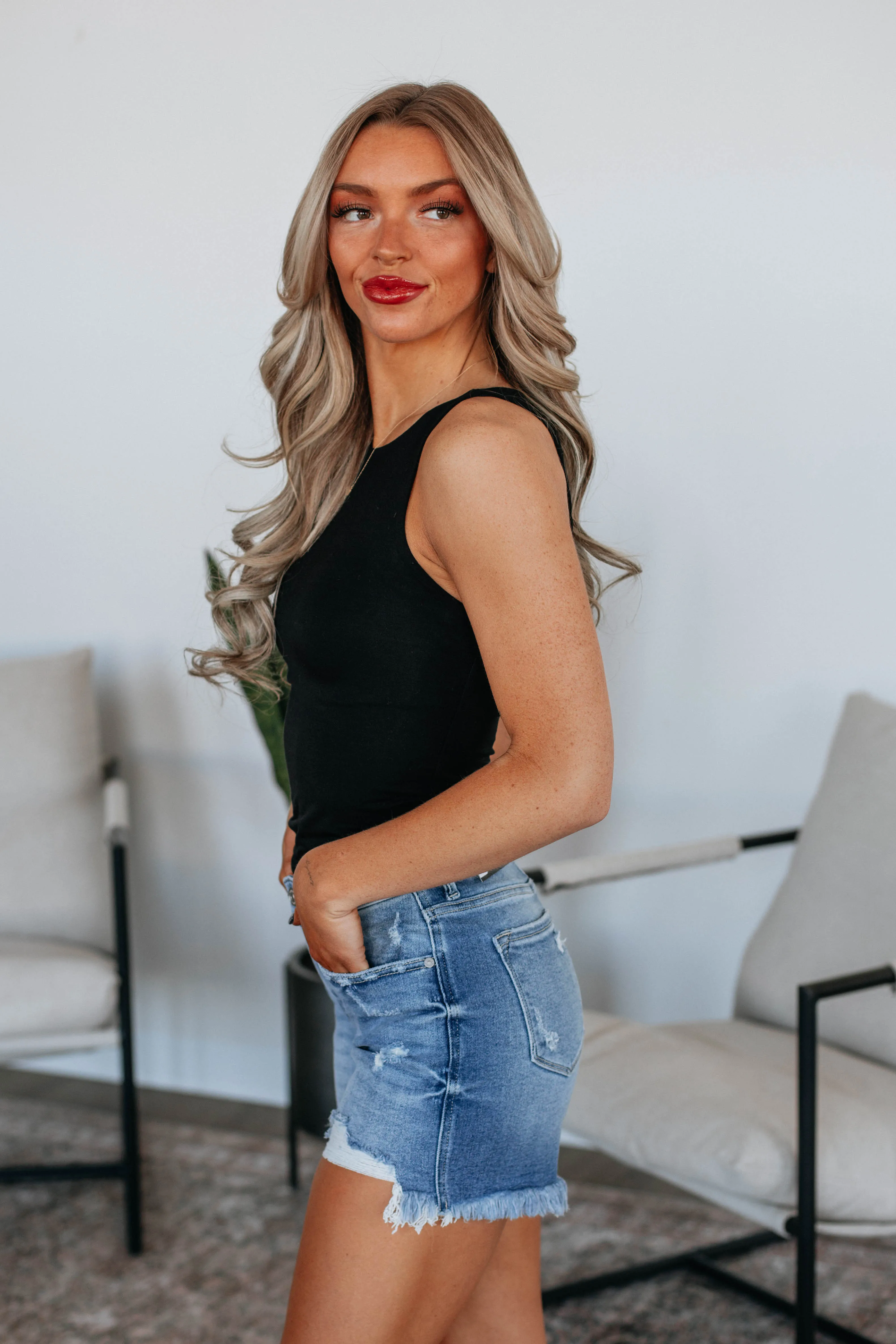 Ariel Basic Tank - Black,Women Tank