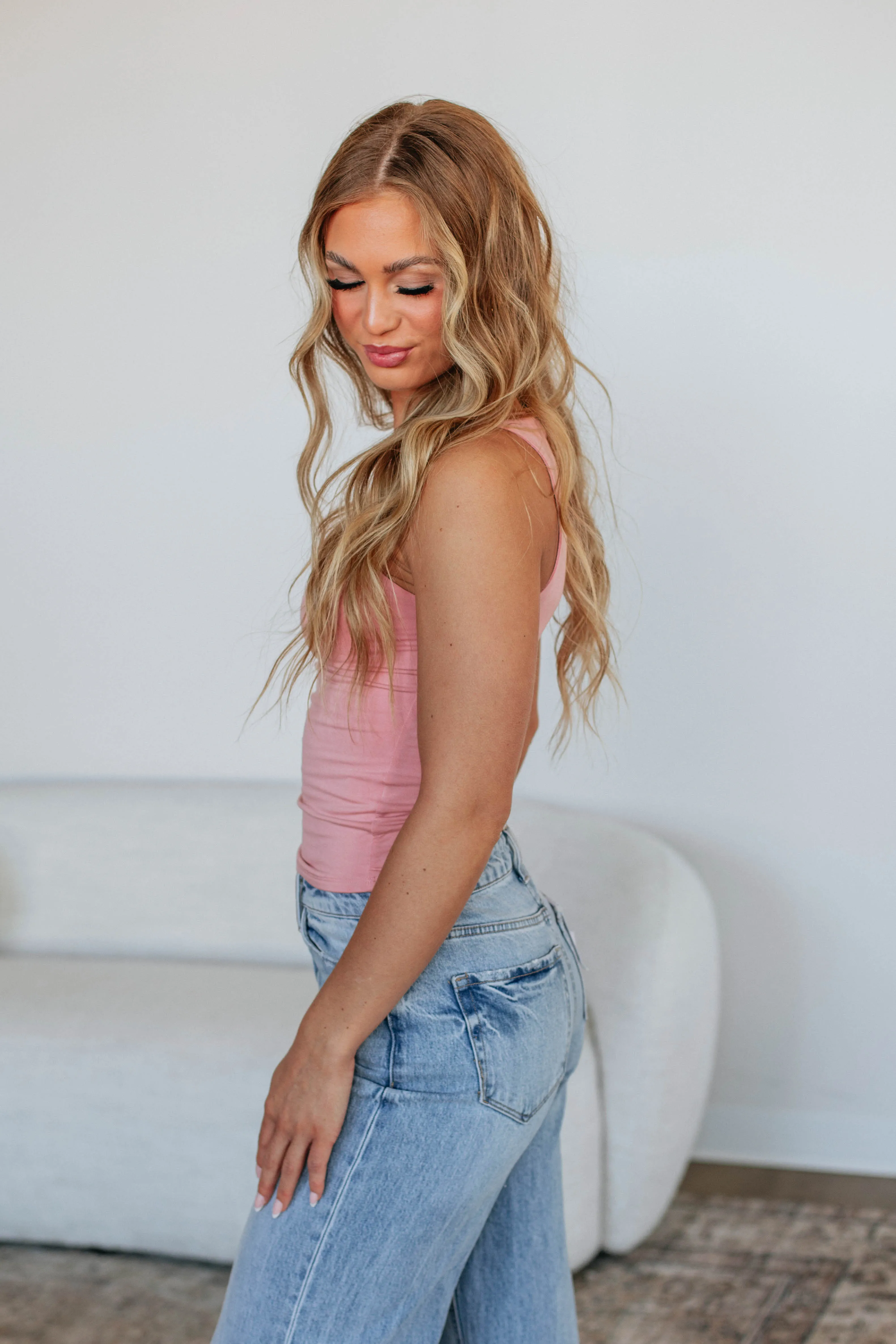 Ariel Basic Tank - Blush,Women Tank