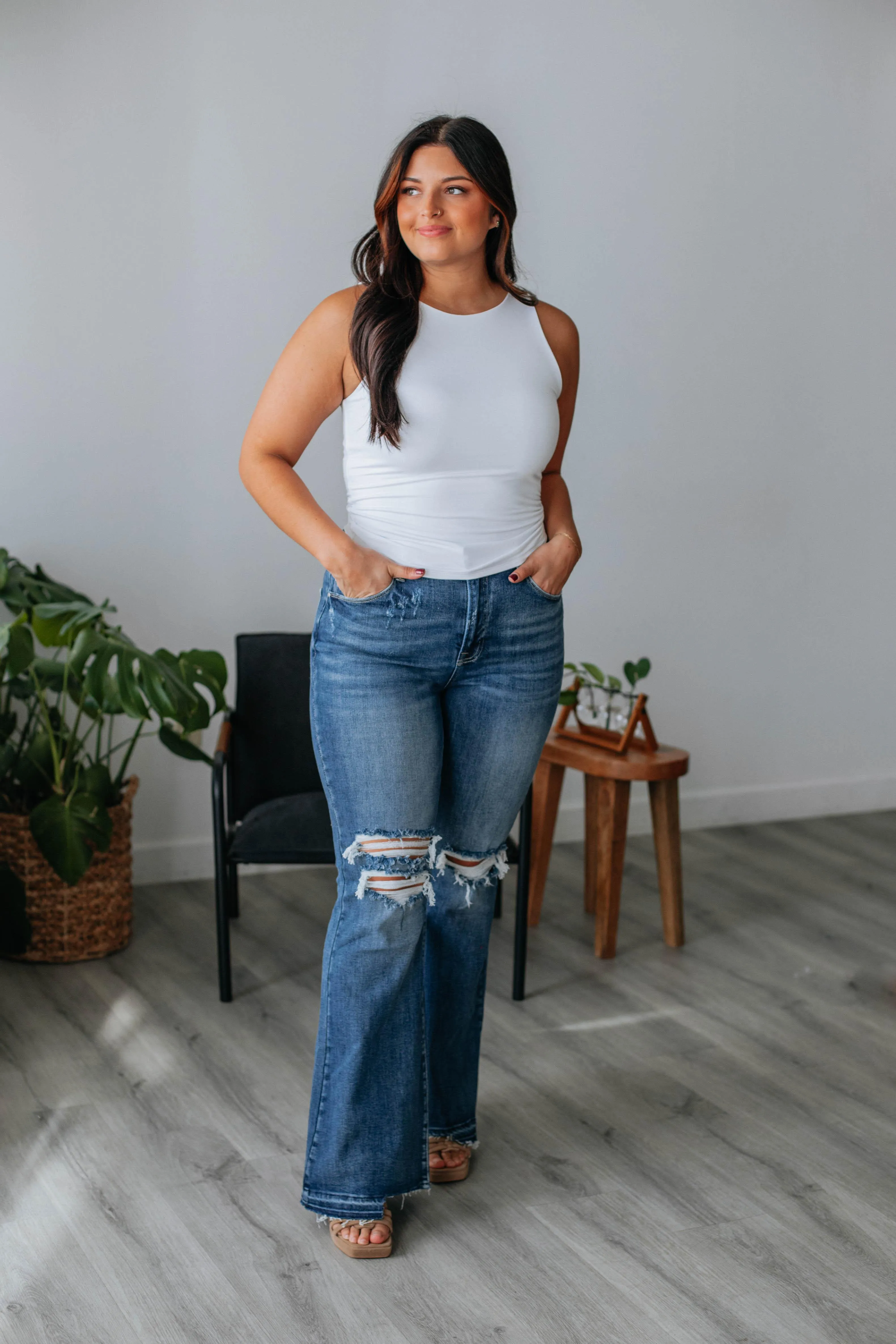 Ariel Basic Tank - Ivory,Women Tank