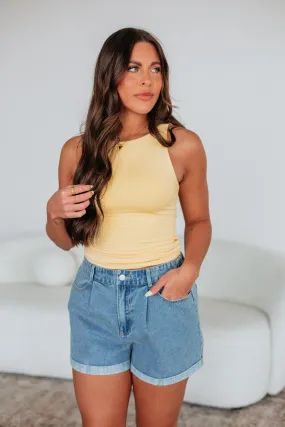 Ariel Basic Tank - Lemon,Women Tank