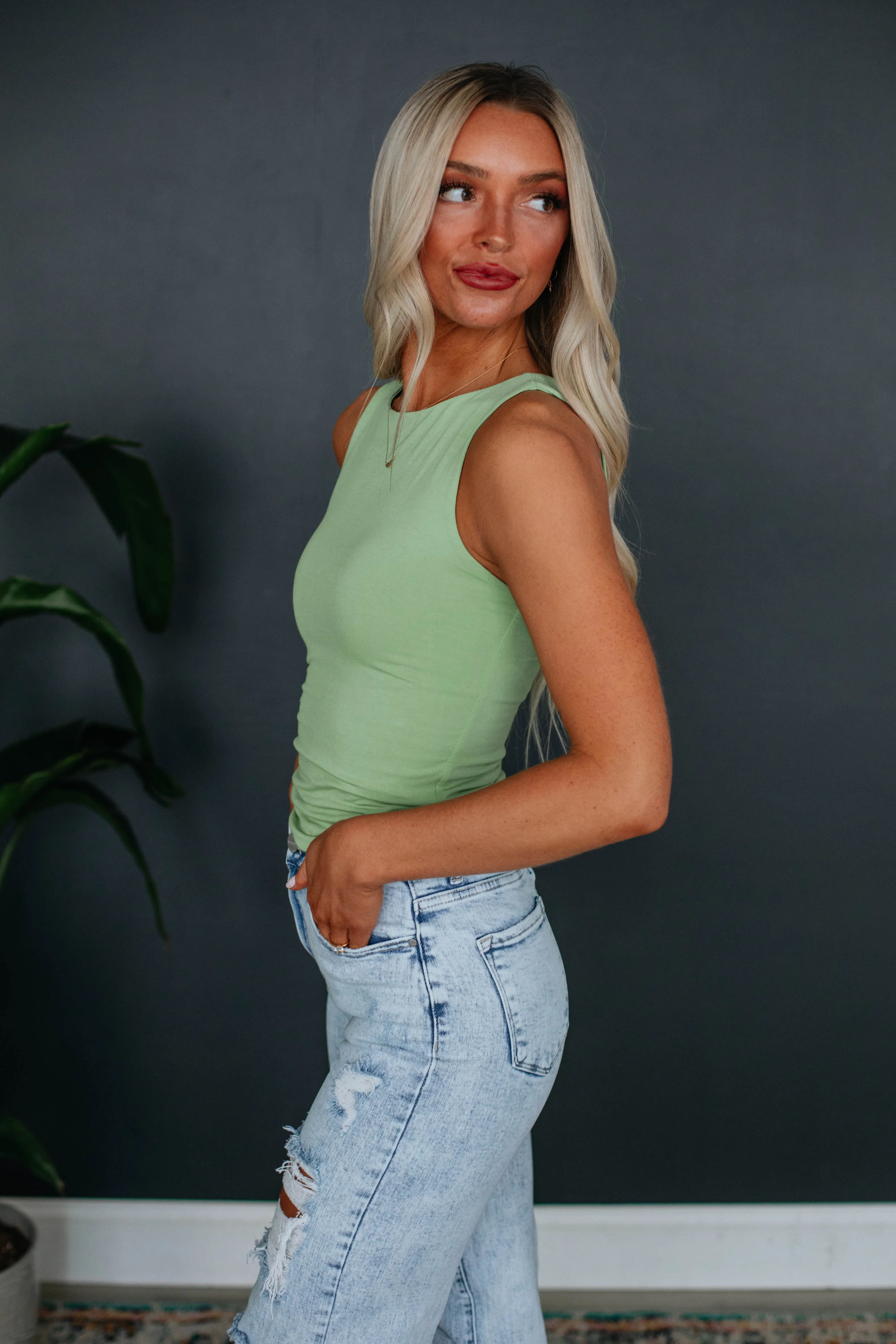 Ariel Basic Tank - Sprout,Women Tank