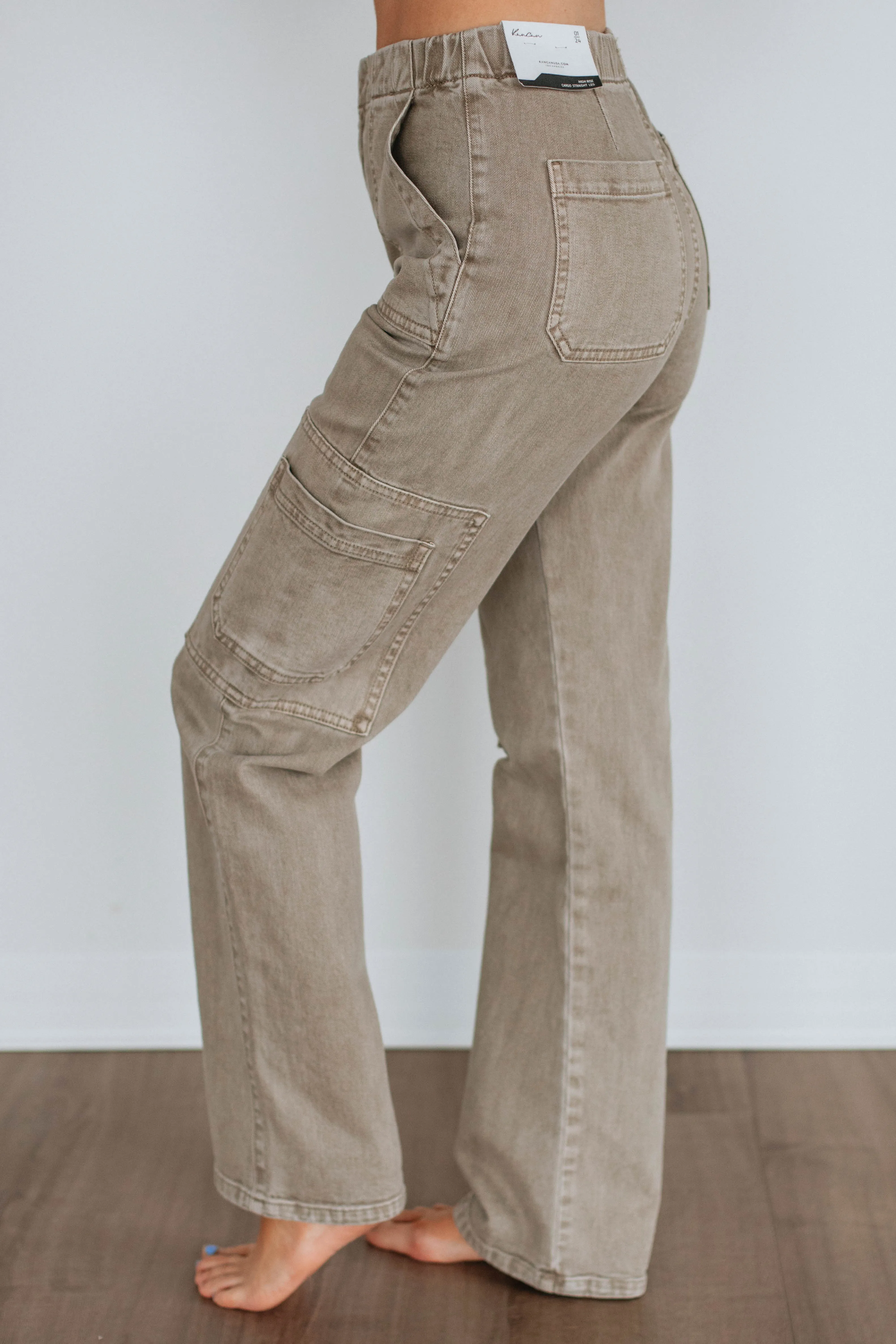 Aubrey KanCan Jeans - Khaki,Jeans Women