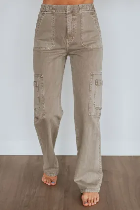 Aubrey KanCan Jeans - Khaki,Jeans Women