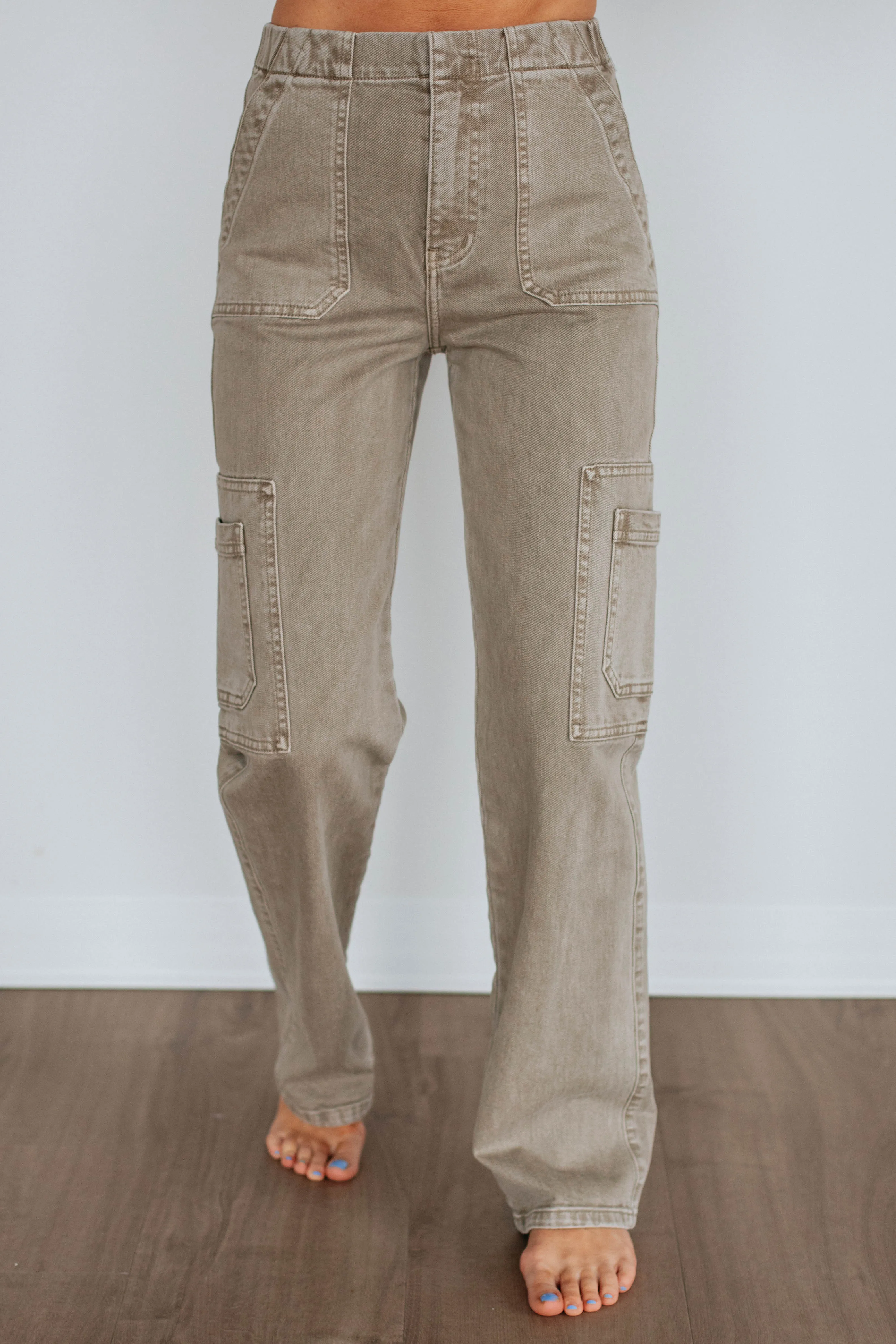 Aubrey KanCan Jeans - Khaki,Jeans Women