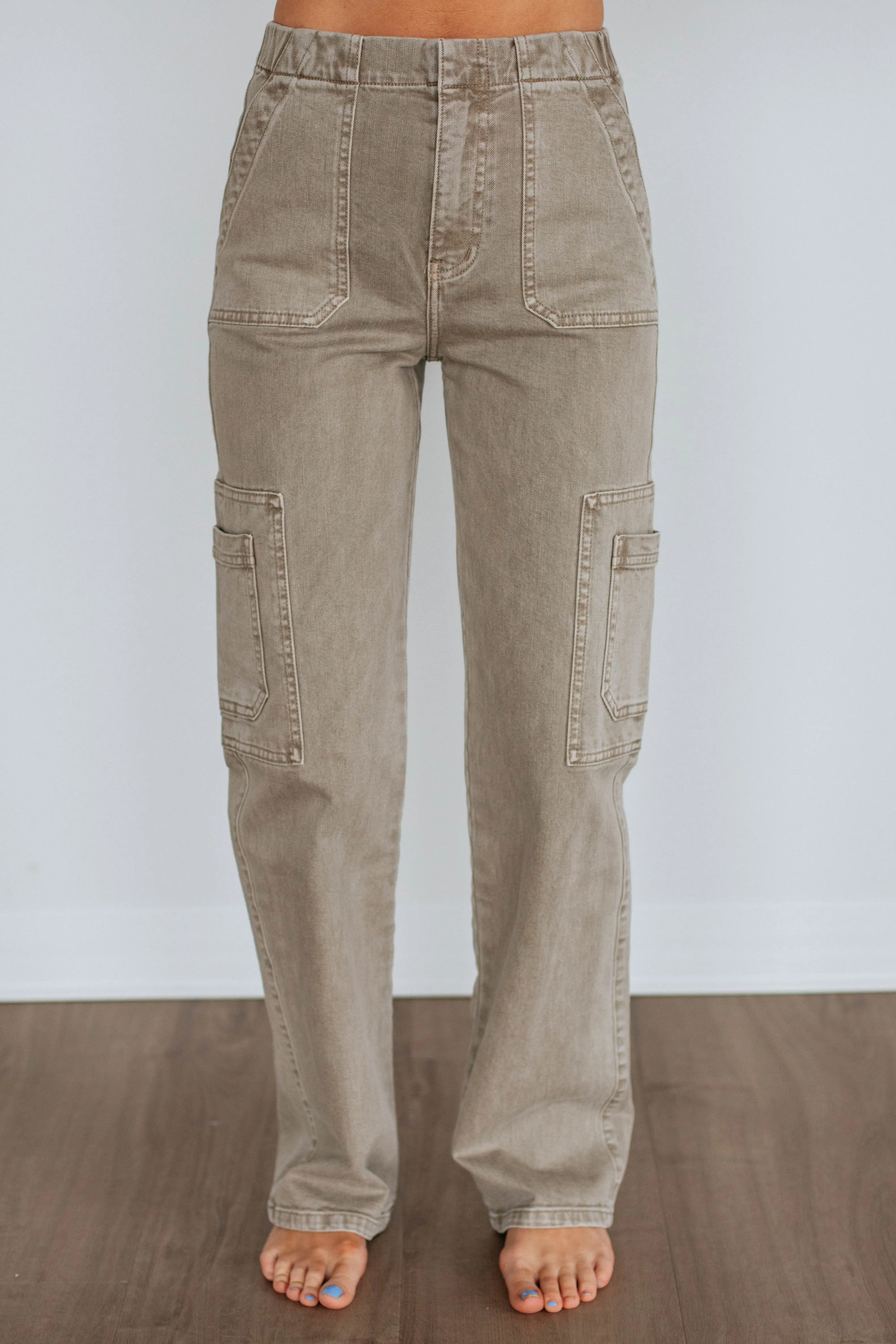 Aubrey KanCan Jeans - Khaki,Jeans Women