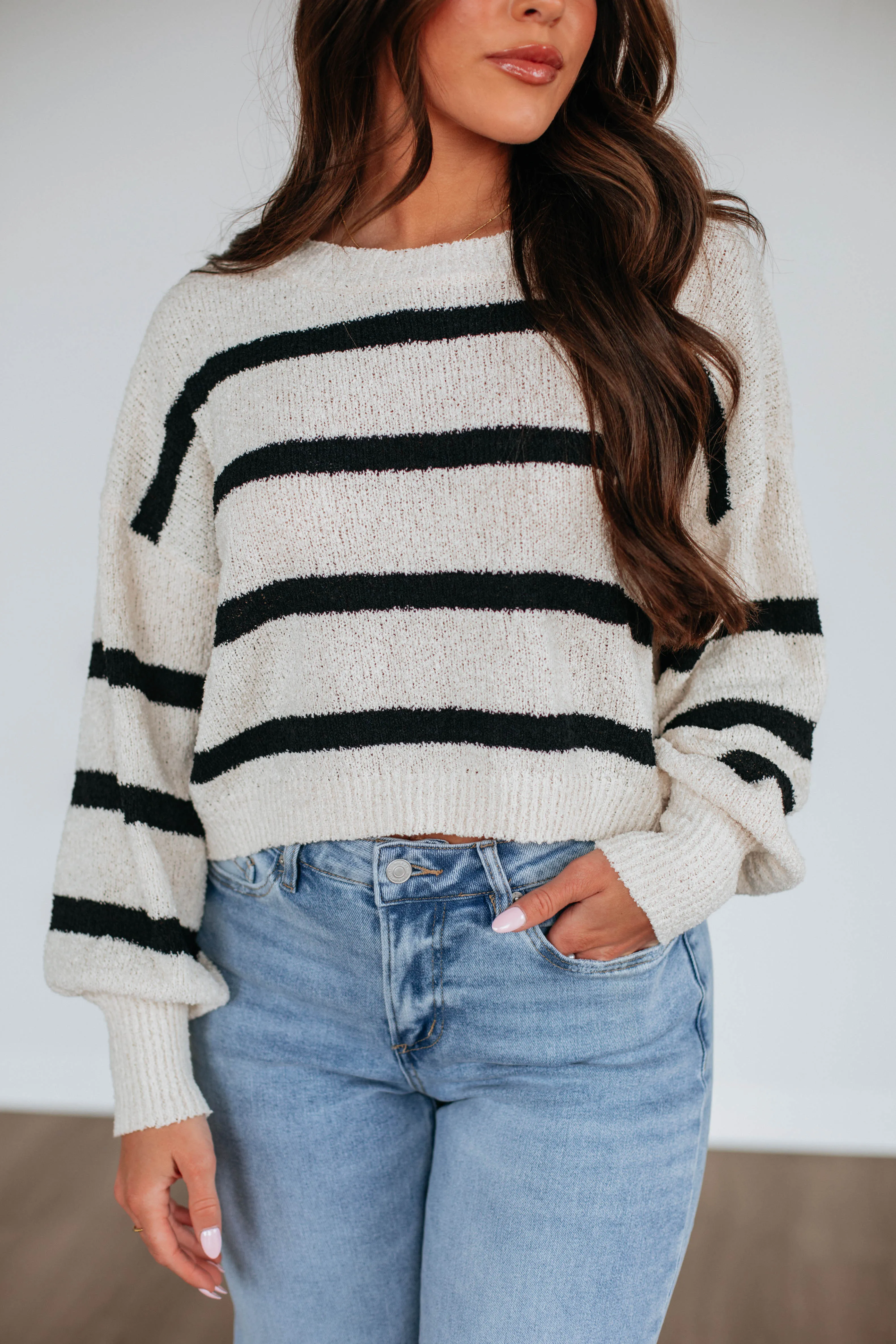 Aubriana Striped Sweater - Black Mix,Women Sweater