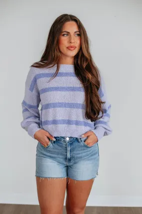 Aubriana Striped Sweater - Lavender Mix,Women Sweater